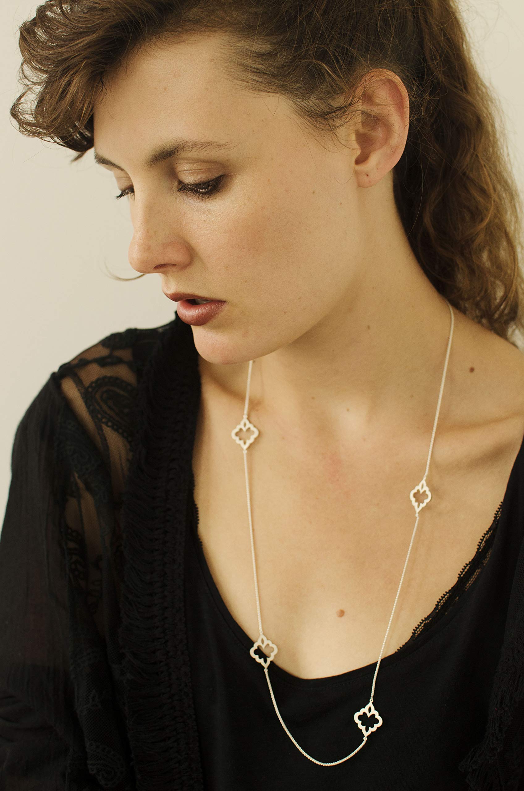 Elegant Sterling Silver Long Layering Necklace with Multi Charms - Perfect for Layering, Everyday Wear & Special Occasions