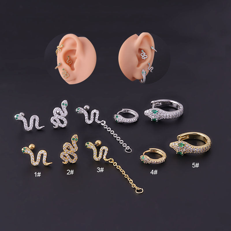 20G Cartilage Snake Tiny Huggies Hoop Earrings for Women | Hypoallergenic Stainless Steel | Perfect for Daily Wear, Parties & Gifts (HSPJ699)