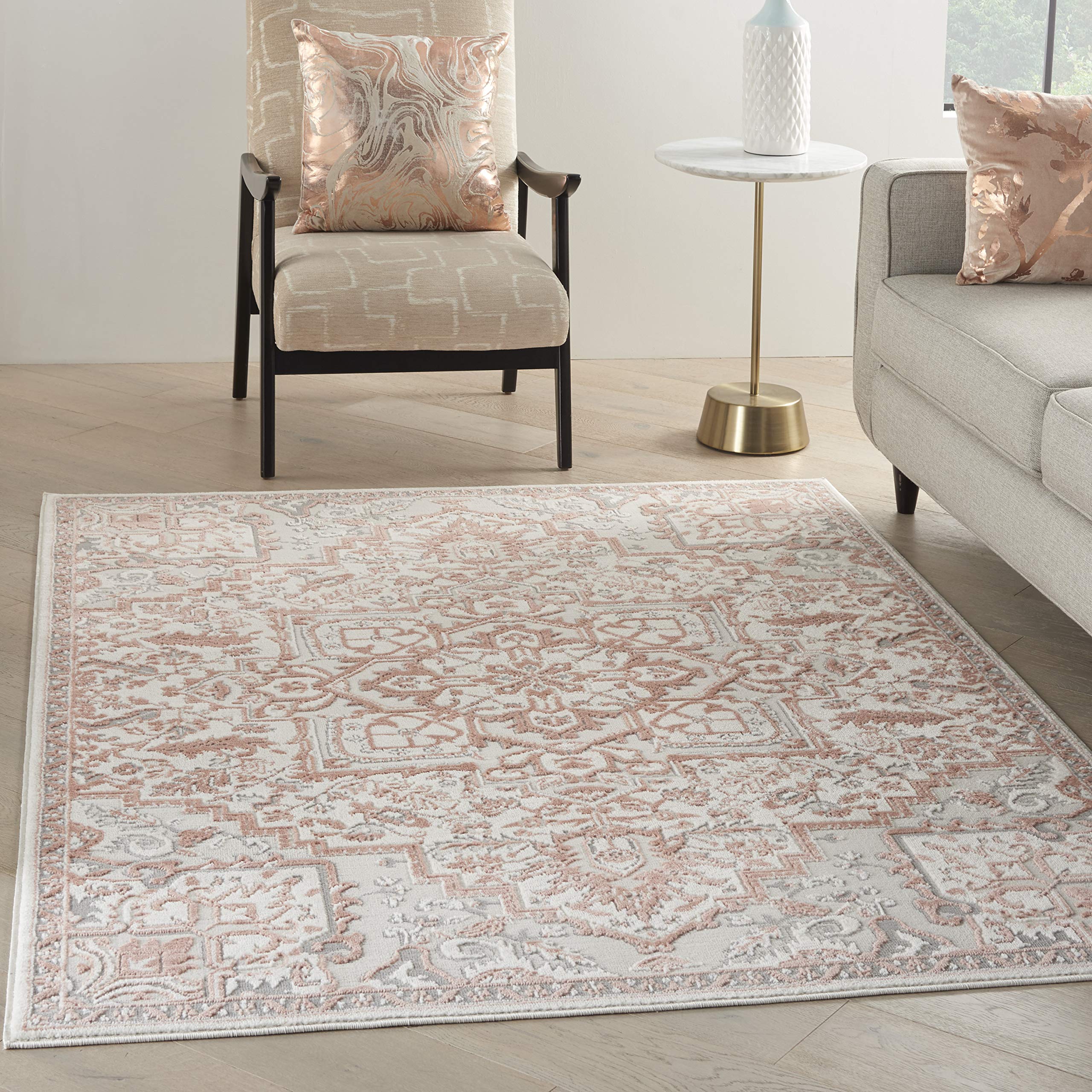 Nourison Elation Floral Ivory Brick 2'3
