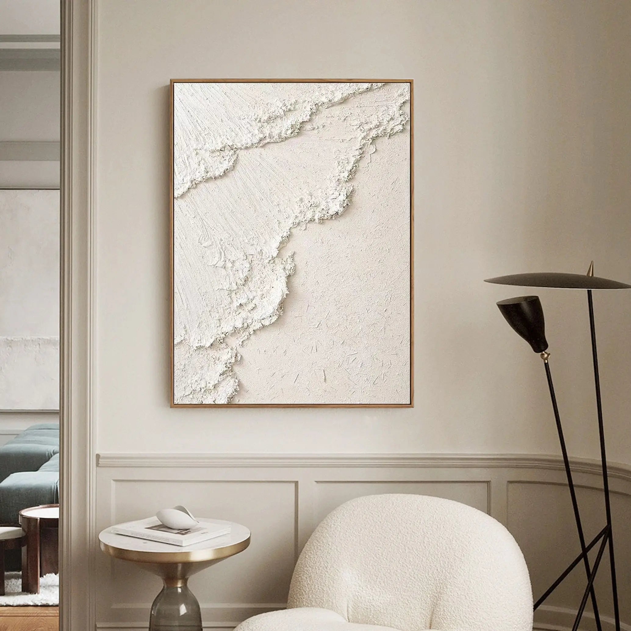 Minimalist Beige Textured Wall Art - Modern Abstract Canvas Painting for Living Room, Bedroom & Office Decor | #MM070