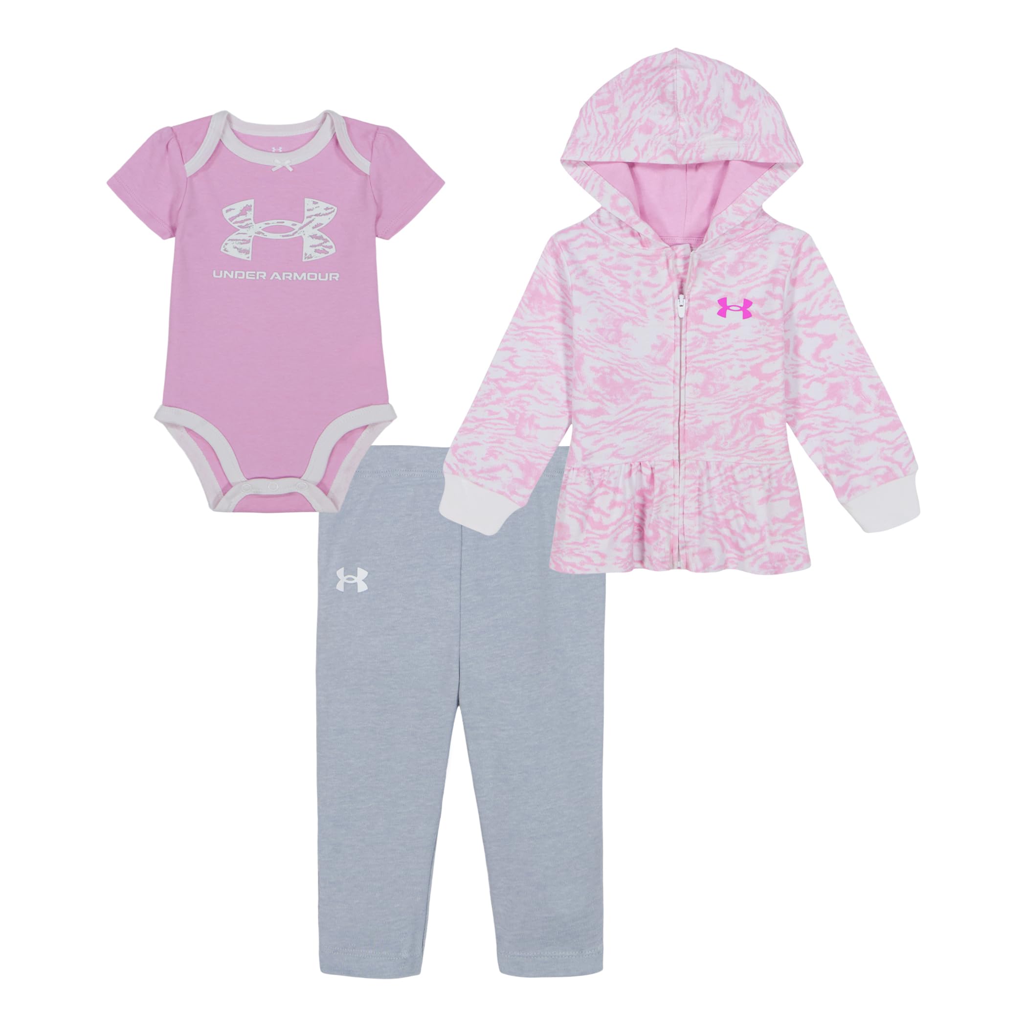 Under Armour Baby Boys 3-Piece Outfit Set - Soft Cotton Bodysuit, Graphic T-Shirt & Comfy Shorts with Crew Neckline | Perfect for Playtime, Daycare & Casual Wear