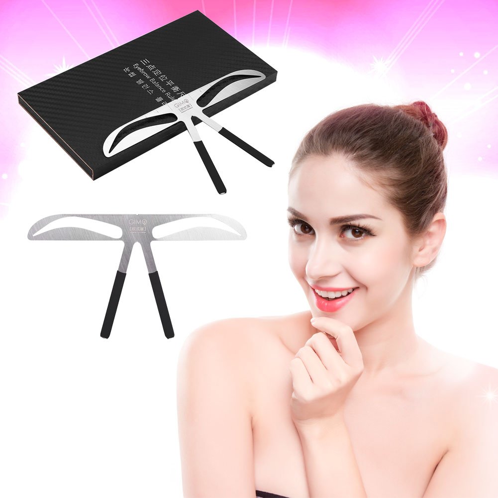 Wytino Eyebrow Ruler - 4 Types (Classic, Standard, European, Akinami) with Three-Point Positioning for Precise Eyebrow Shaping - Silver Stainless Steel Tool - Perfect for Salon, Home Use & Professional Makeup Artists