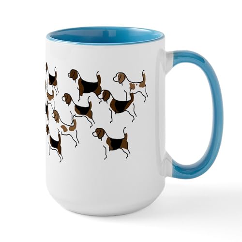 White/Blue Inside - Group O' Beagles Large Mug