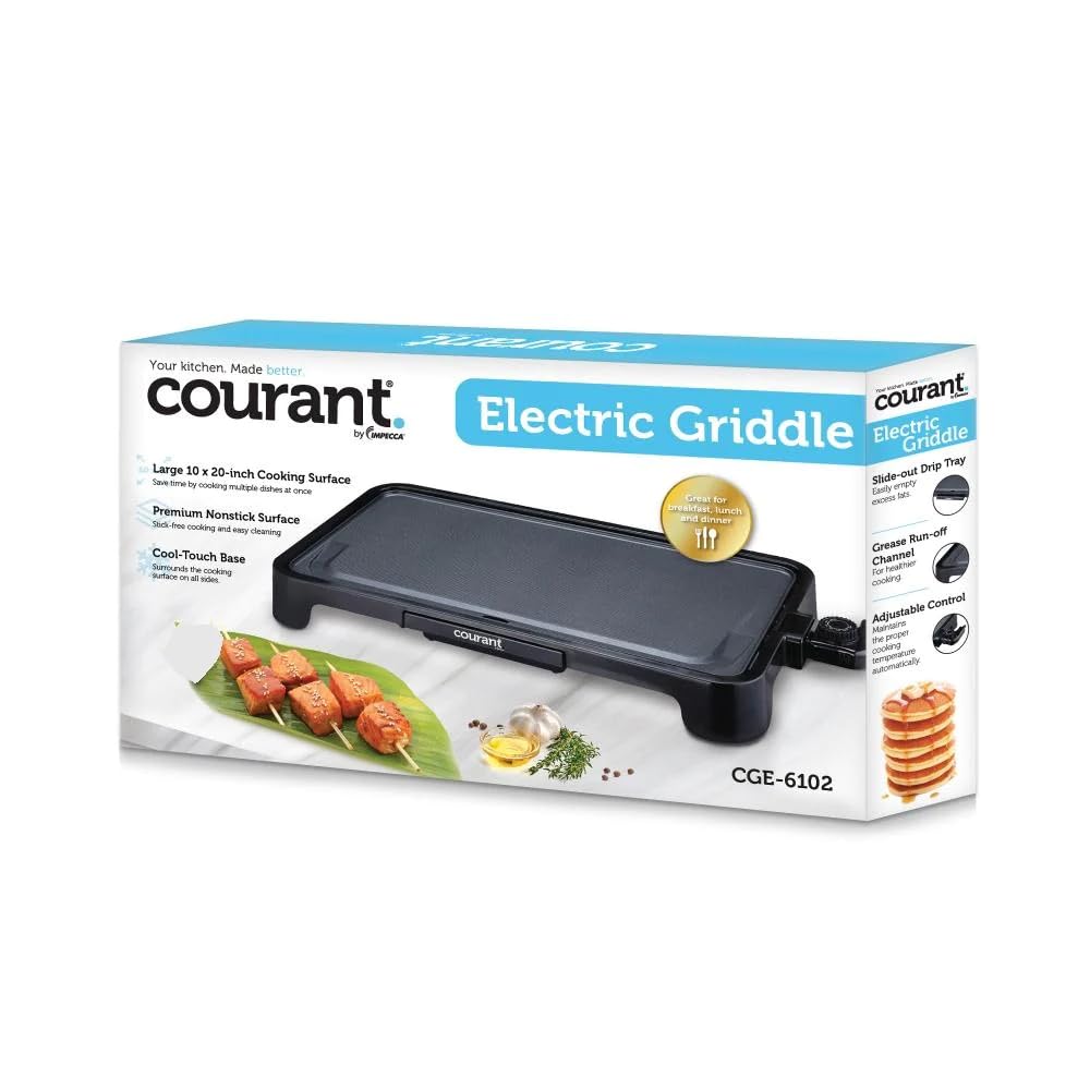 **Large Cool-Touch Electric Griddle with Nonstick Surface & Adjustable Temperature Control – Perfect for Pancakes, Burgers & Family Breakfasts**