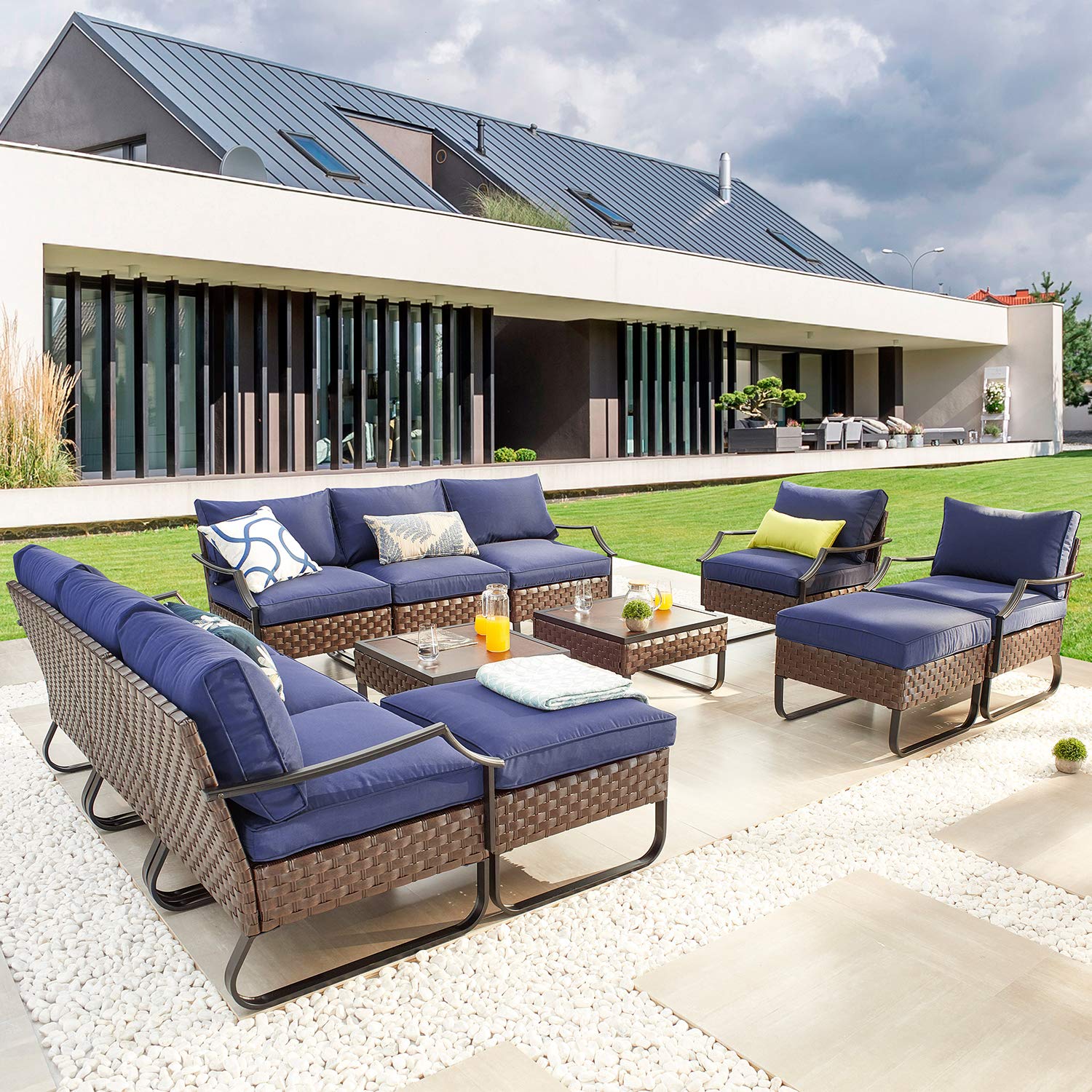 PatioFestival 12-Piece Outdoor Patio Furniture Set with Thick 8.66