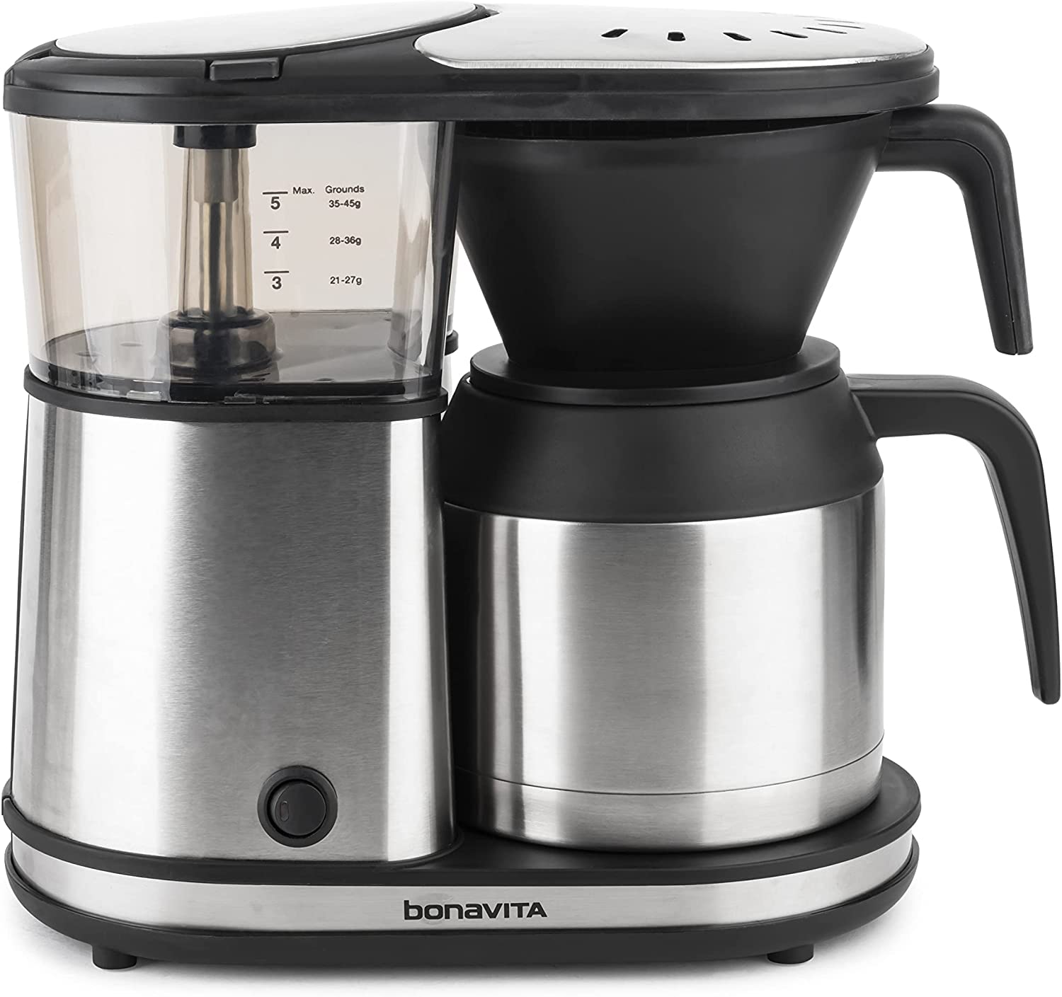 Bonavita BV1500TS 5 Cup Coffee Maker with Thermal Carafe - One-Touch Pour Over Brewing System, Stainless Steel - Perfect for Home, Office & Small Gatherings