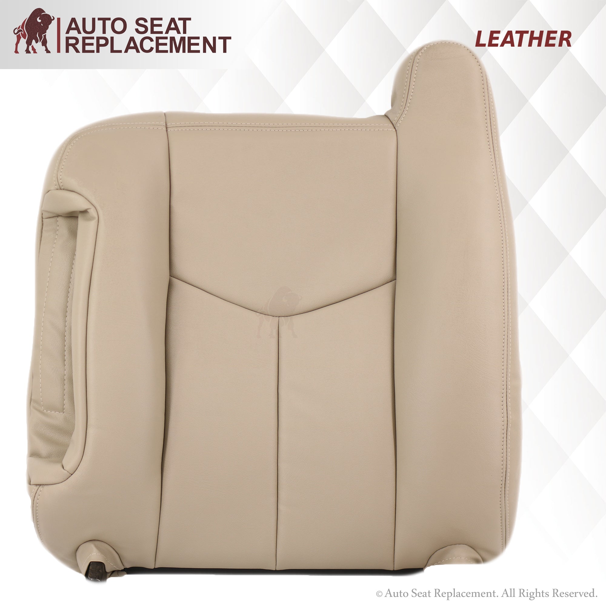 2003-2006 Chevy Tahoe Suburban Custom Fit Seat Covers - Light Tan Leather Look - Front & Rear Bench Protection - Perfect for Road Trips & Family Adventures