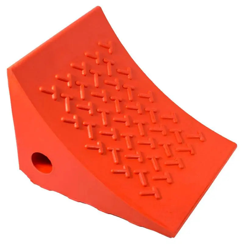 AME 15309 Heavy Duty Urethane Wheel Chock - Orange (Pair) for Truck, RV & Trailer Parking Safety | Non-Slip Vehicle Stabilizer