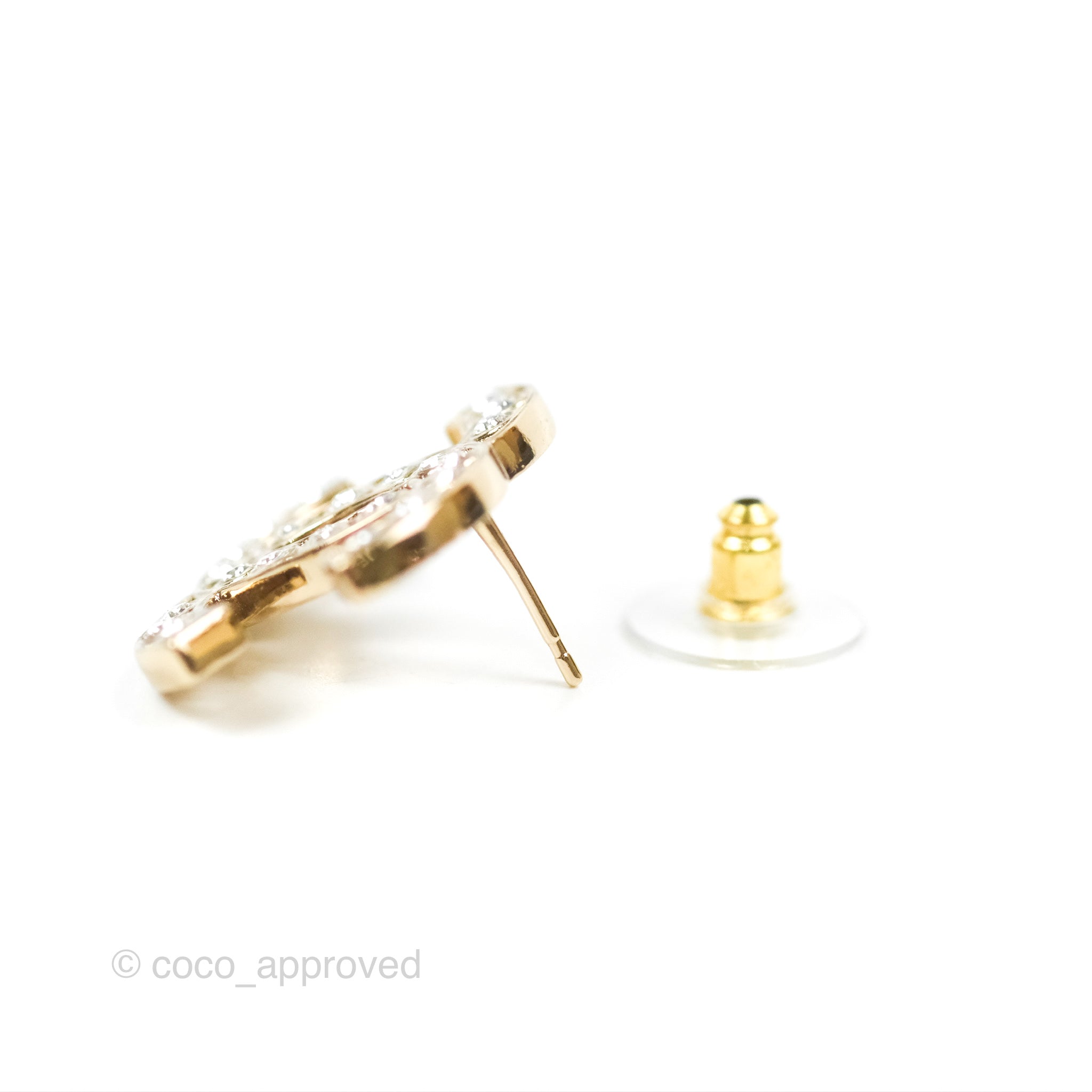Chanel CC Crystal Earrings in Gold Tone - 23S Collection | Luxury Fashion Jewelry for Women, Perfect for Parties, Weddings & Special Occasions