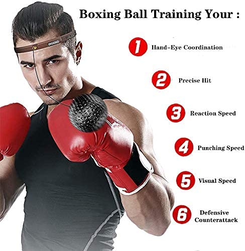 Boxing Reflex Ball Set - 3 Reflex Balls with Comfort Sweat Headband for Punching Speed & Hand-Eye Coordination Training | Perfect for Kids & Adults | Home Gym, Boxing Practice, Fitness Exercise Equipment