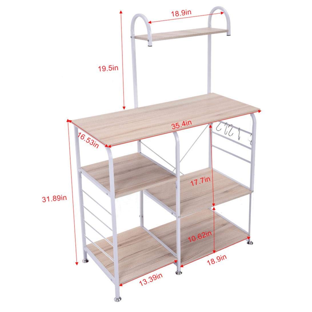 Mobile Microwave Cart - 4+3-Tier Kitchen Baker's Rack for Storage & Organization - Fast Delivery - Perfect for Small Kitchens & Workstations (White)