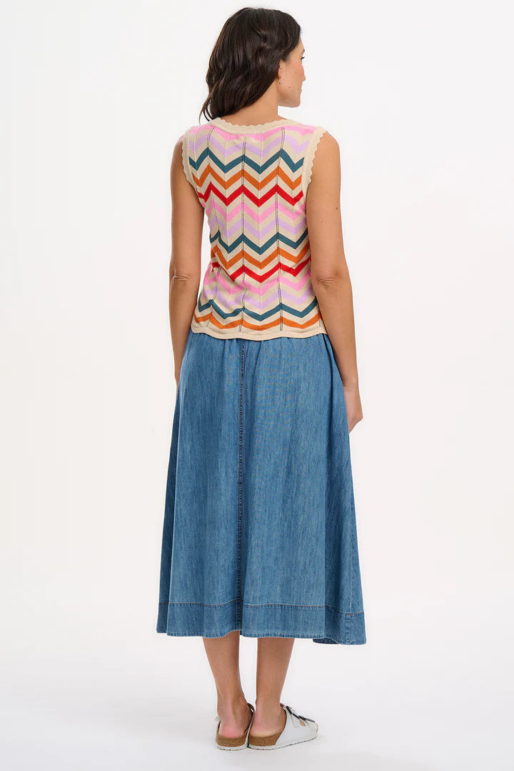 Orianna Denim Skirt for Women - Mid Blue Washed High Waist A-Line Mini Skirt | Casual Outfit, Summer Fashion, Streetwear Style