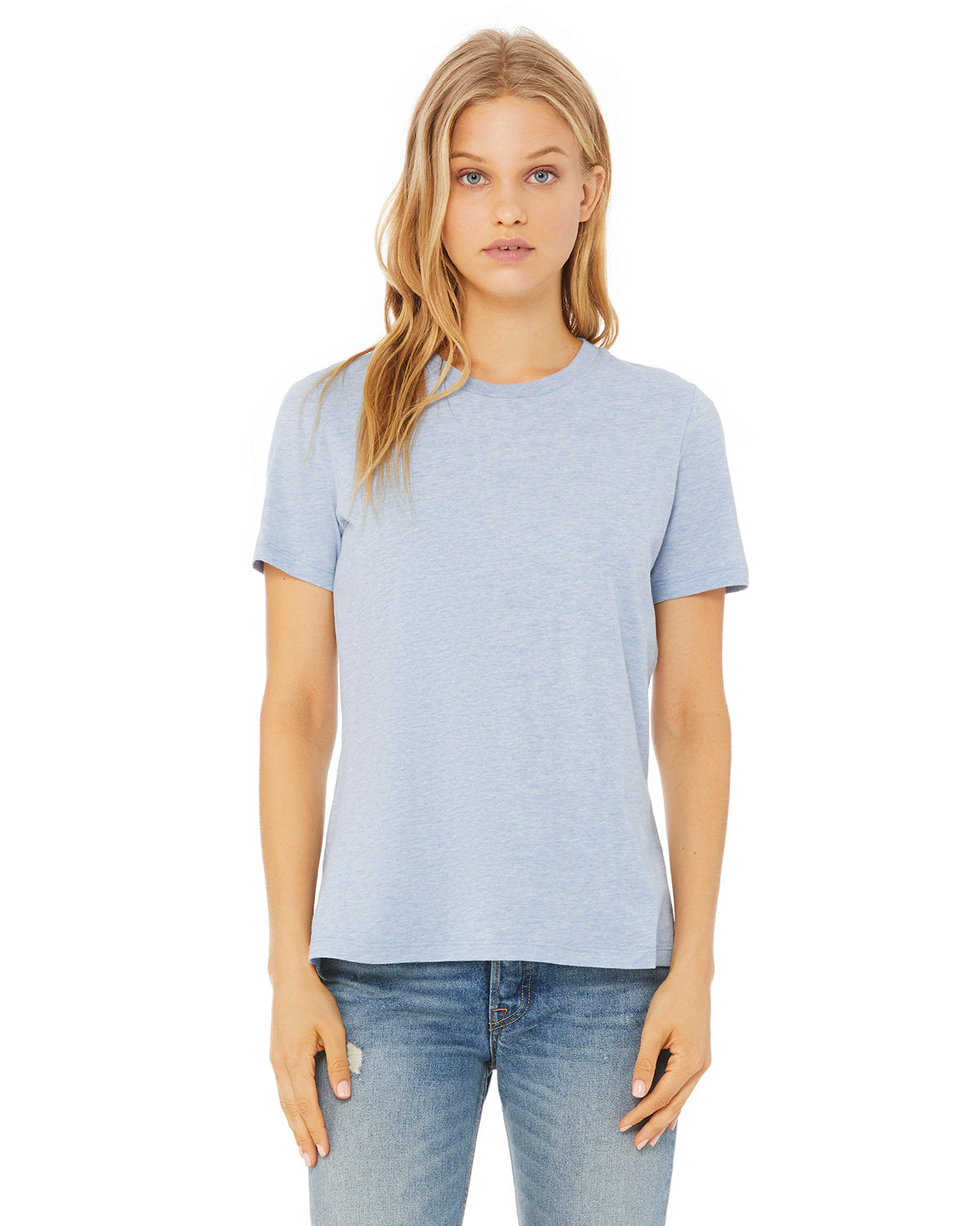 Bella + Canvas 6400CVC Women's Relaxed Fit Heather Short Sleeve T-Shirt - Soft CVC Blend Casual Tee for Everyday Wear, Gym, and Outfits