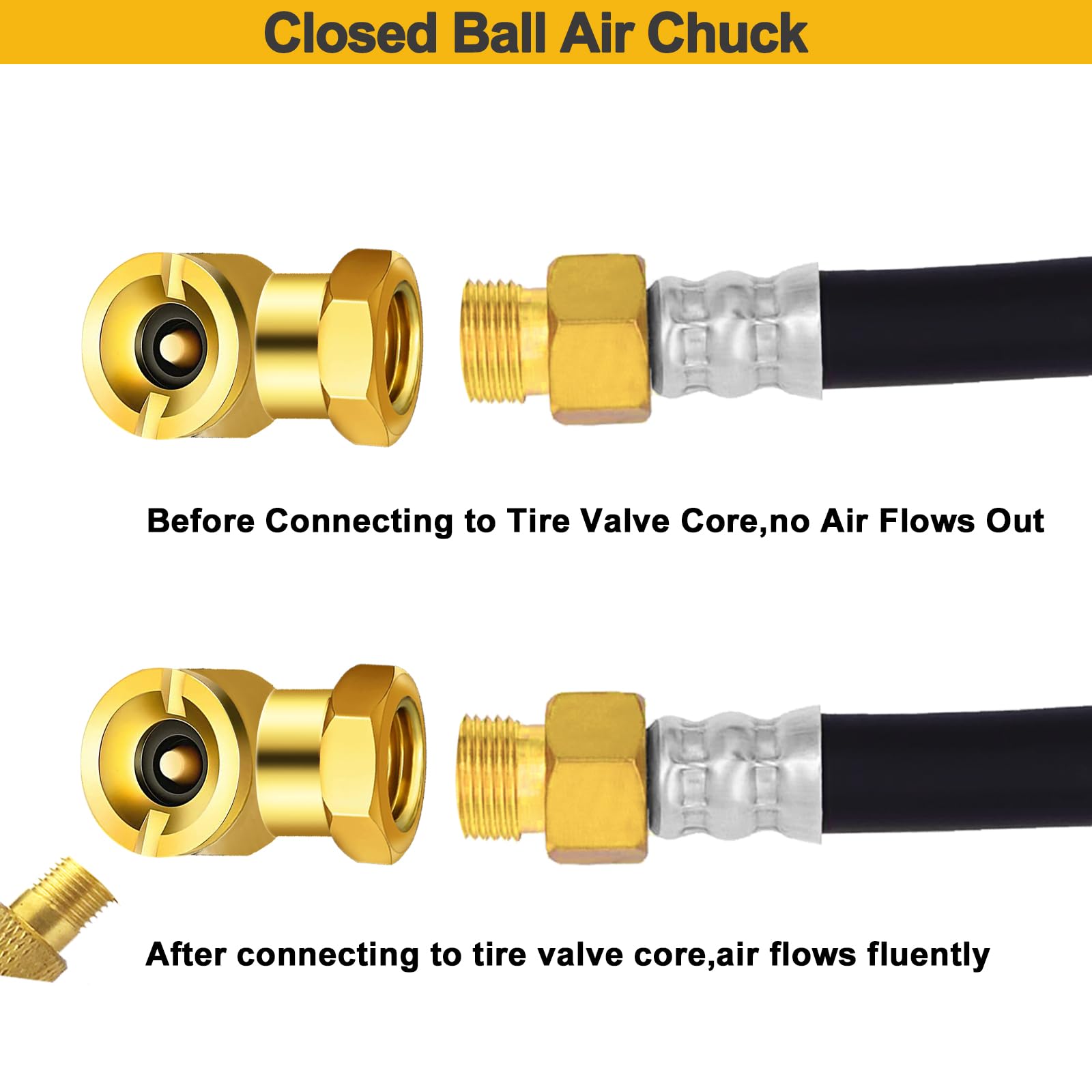 Heavy Duty Dual Head Air Chuck with 1/4