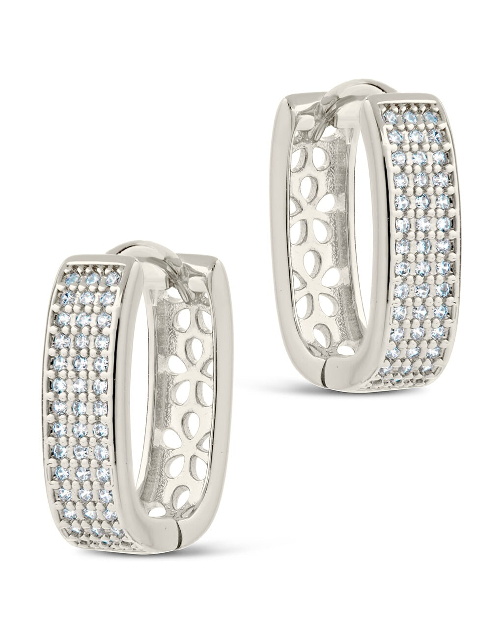 Stylish CZ Rectangle Huggie Hoop Earrings for Men - Trendy Minimalist Jewelry Gift for Everyday Wear & Special Occasions
