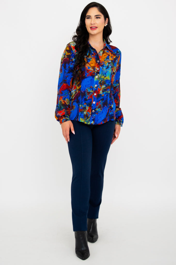 Linzy Blouse by Artana - Premium Linen & Bamboo Blend Women's Top for Casual Wear & Summer Outfits