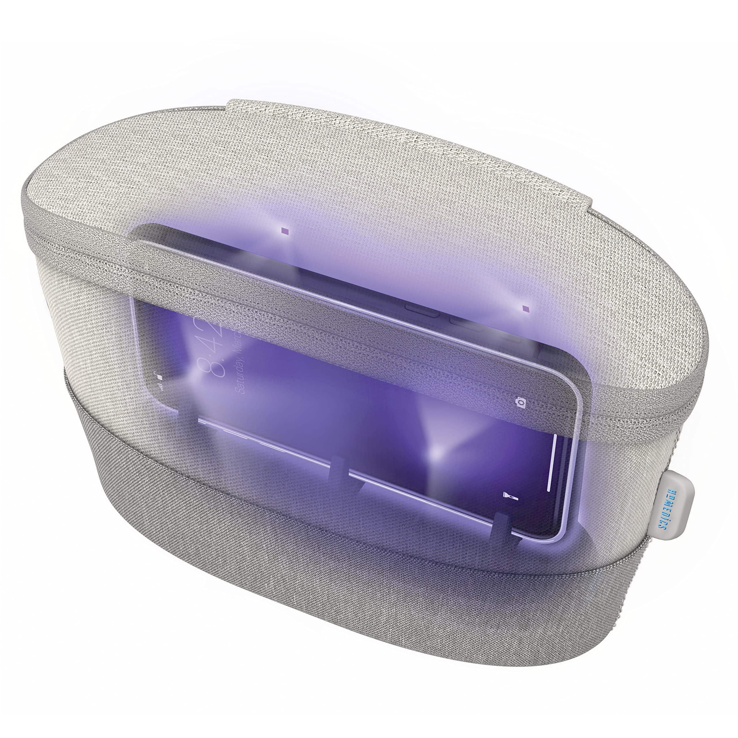 HoMedics UV-C Sanitizer Bag - Portable Disinfecting Device for Phones, Keys, Glasses, Watches & Water Bottles | Travel, Office & Home Use | Kills 99.9% Germs with UV-C Light Technology