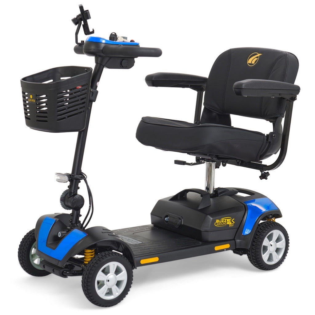 Golden Technologies BuzzAround XL 4 Wheel Mobility Scooter - Lightweight & Portable Electric Scooter for Adults & Seniors - Perfect for Shopping, Travel & Outdoor Activities
