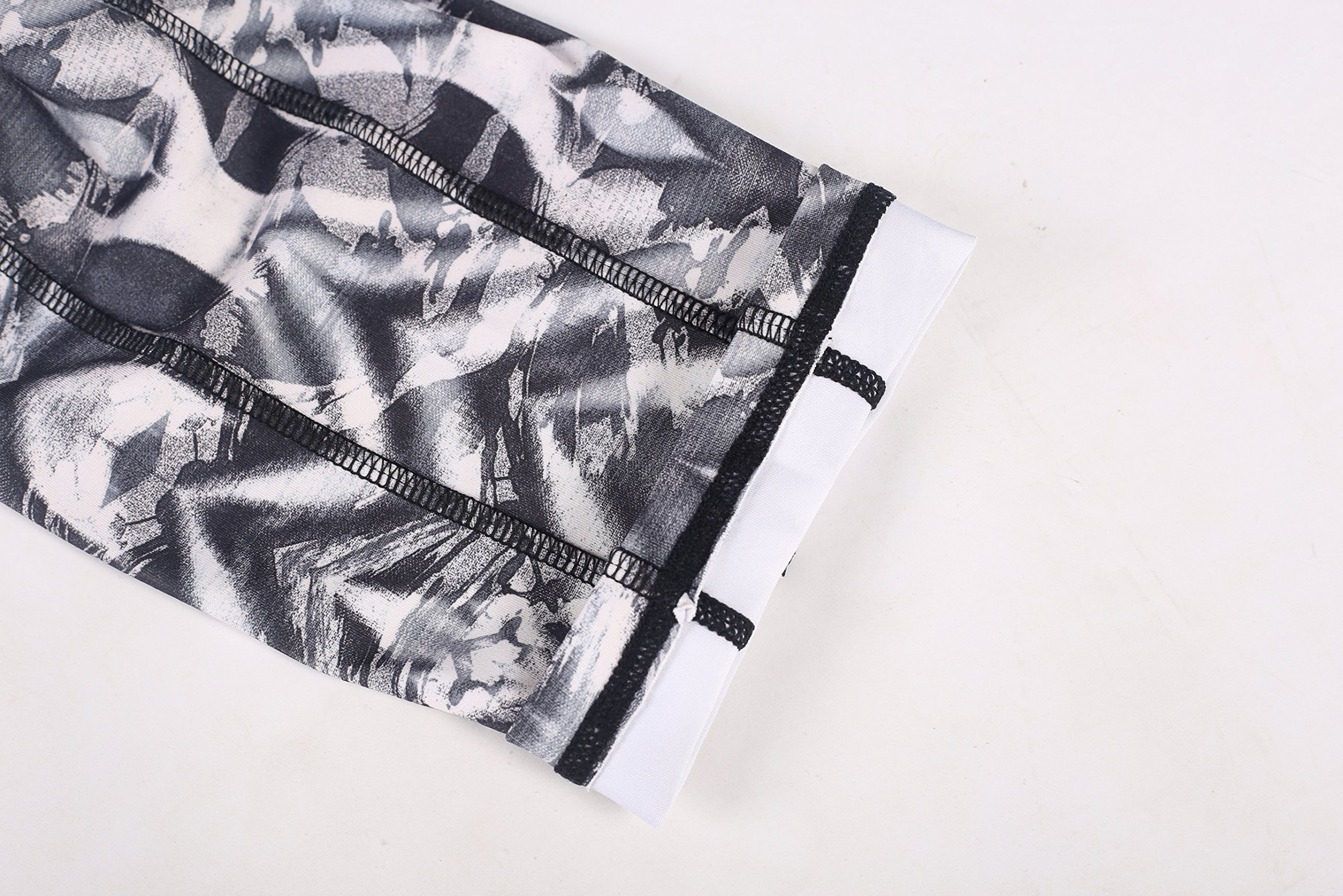 Women's High Waisted Yoga Pants with Pockets - Floral Pattern Running Capris for Workout, Gym & Lounge Wear