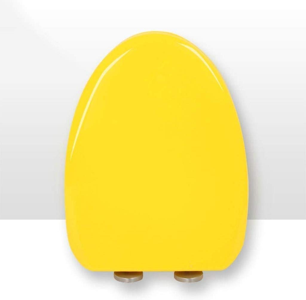 Adjustable V-Shaped Hinged Toilet Seat Cover - Ultra Durable Soft Close Top Mounted Toilet Seat for Bathroom Upgrade - Red & Yellow - Perfect for Modern Homes and Commercial Spaces