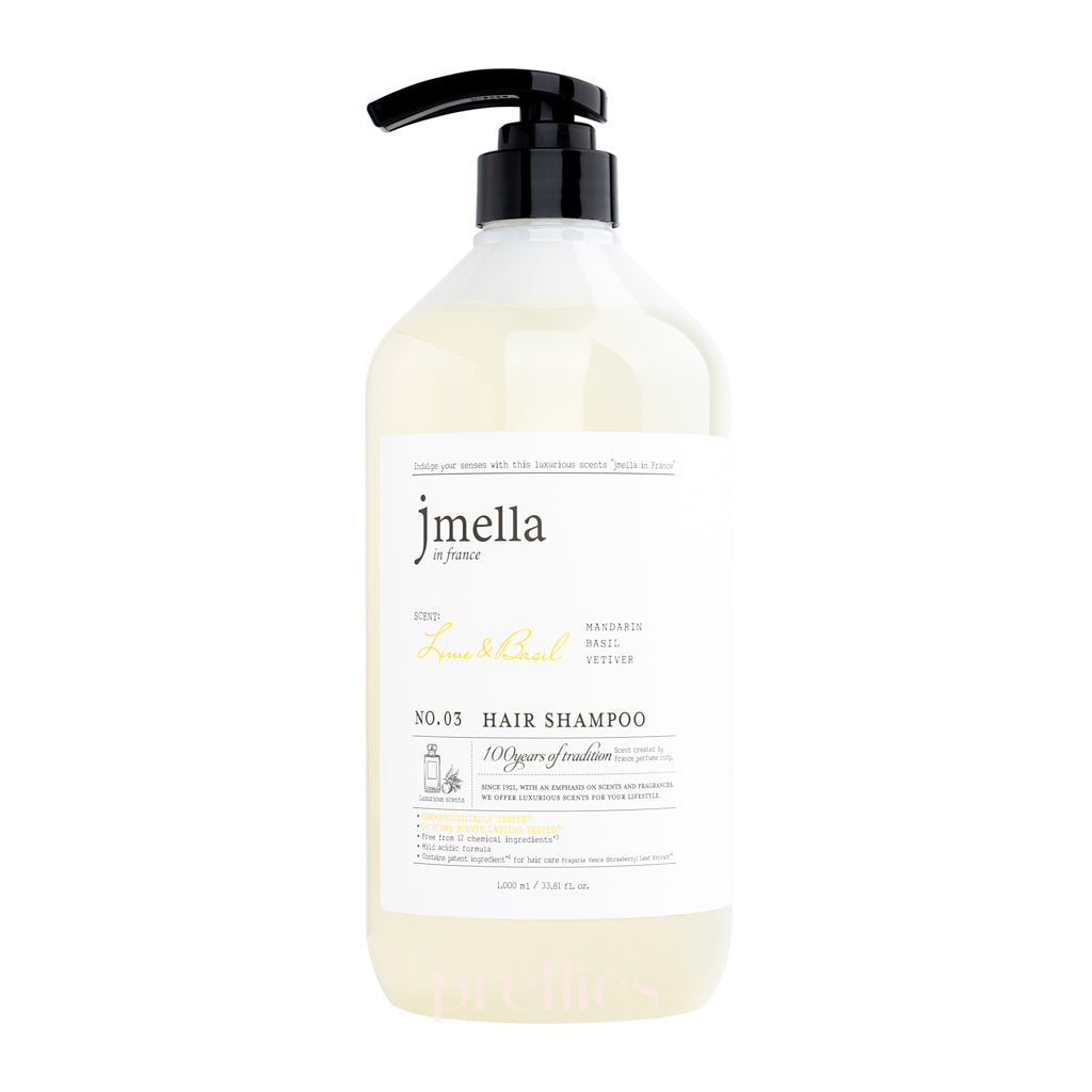 JMella Luxurious Fragrance Shampoo - Lime & Basil Scent, 1000ml for Soft & Shiny Hair | Perfect for Daily Use & Salon Quality Results
