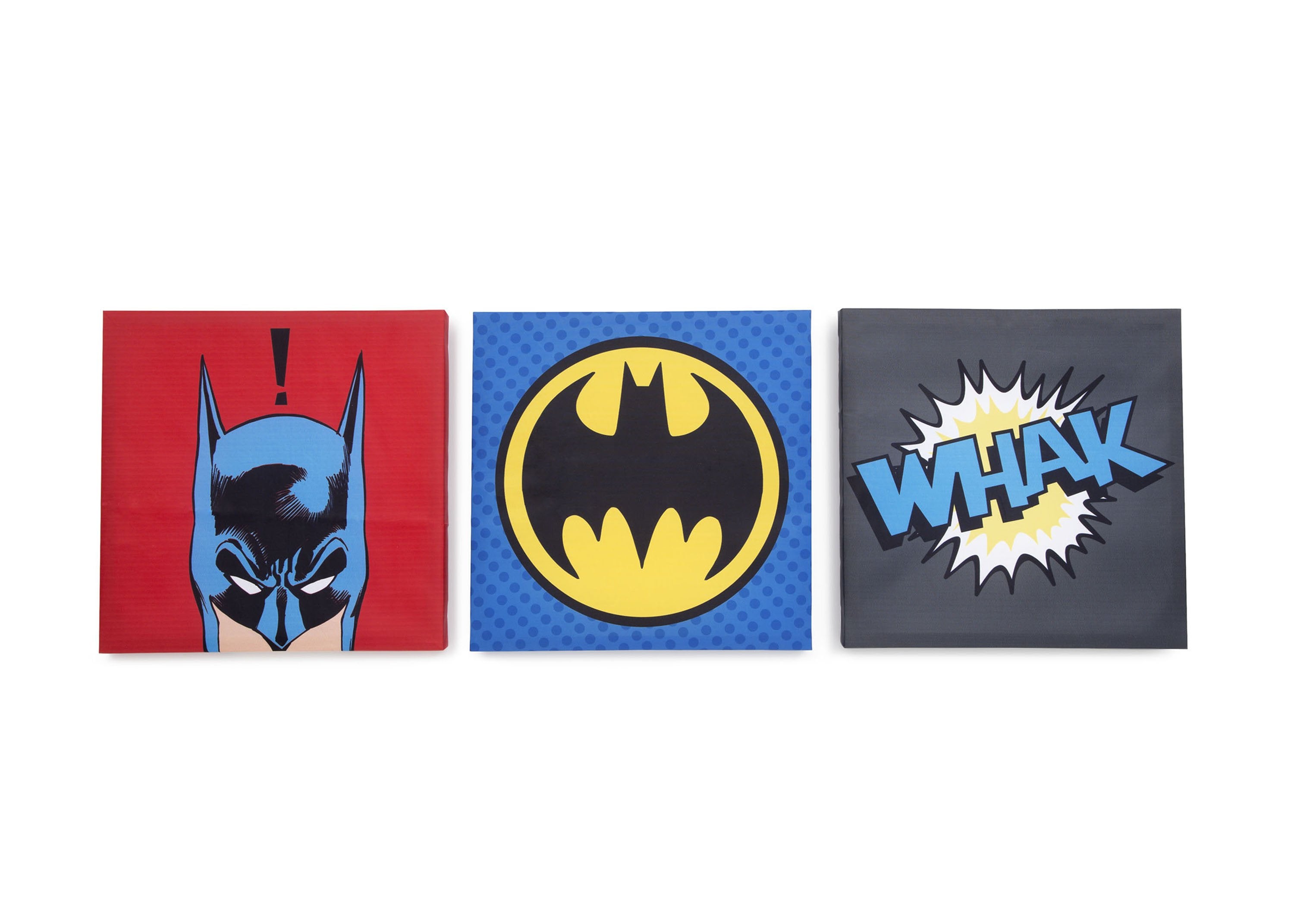 Batman 3 Piece Canvas Wall Art Set - Superhero Decor for Living Room, Bedroom & Office - Perfect DC Comics Gift for Fans