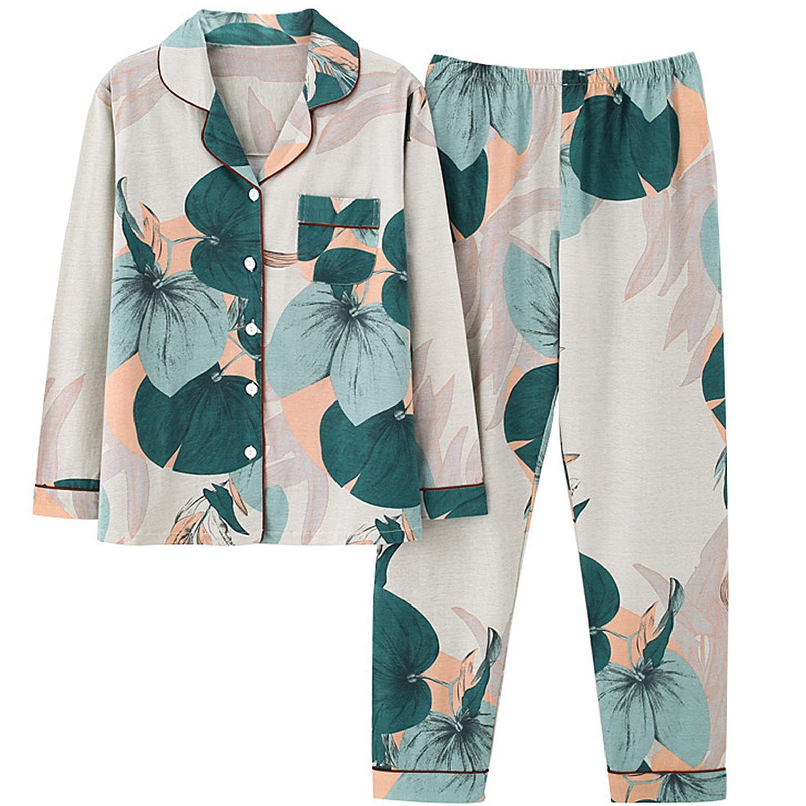 Women's Printed Pajama Set - Comfy Button-Down Sleepwear for Lounge & Bedtime