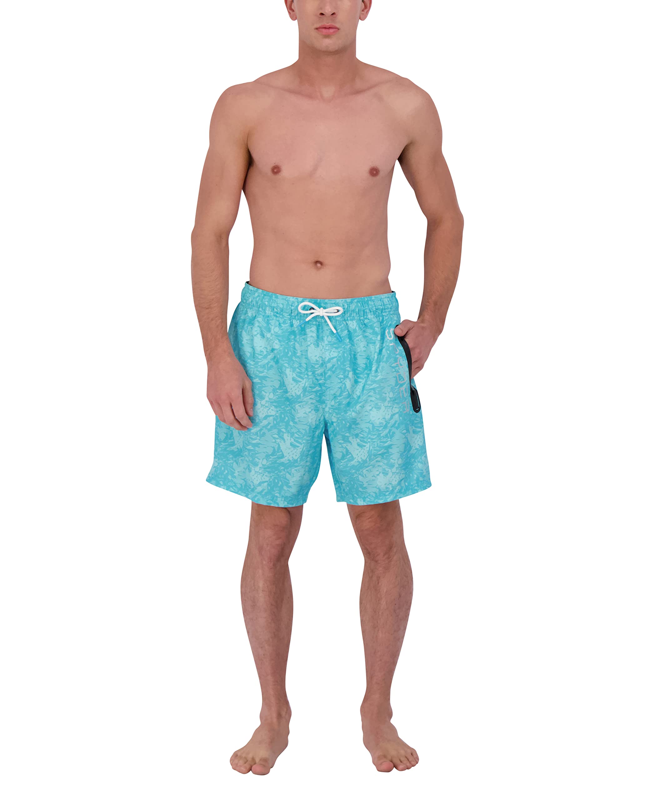 Spyder Men's Quick-Dry Stretch 7-inch Swim Trunks with UPF 50+ Sun Protection, Mesh Liner & Pockets - Gym Shorts for Swimming, Beach Vacation & Workout