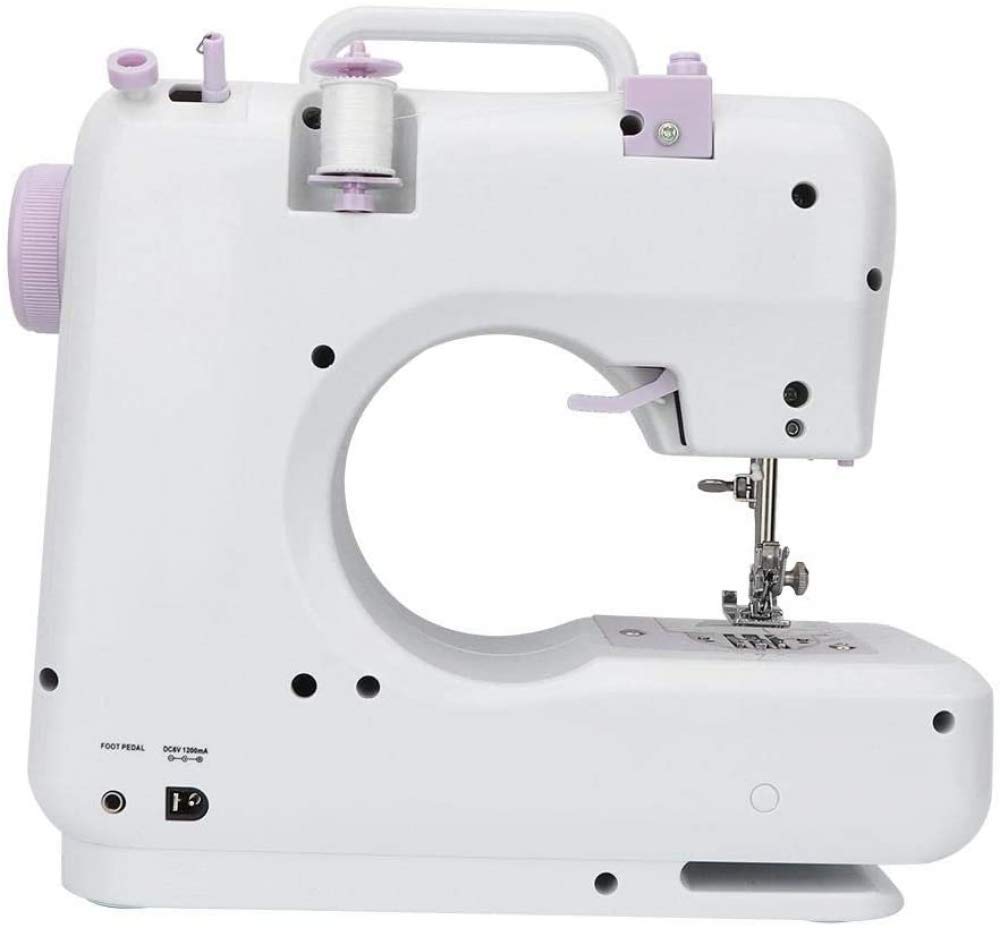 Qiuqiu Household Electric Sewing Machine | 12 Floral Stitch Patterns | Metal & ABS Construction | Fast & Easy Sewing for Clothes, Quilts, DIY Crafts & Home Decor Projects