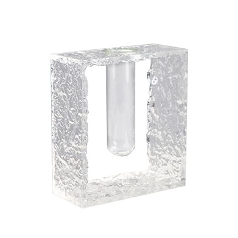 Modern Acrylic Glass Transparent Vase - Minimalist Home Decor for Living Room, Office Desk & Cabinet - Elegant Flower Arrangement Centerpiece for Weddings, Dining Table & Indoor Plant Display