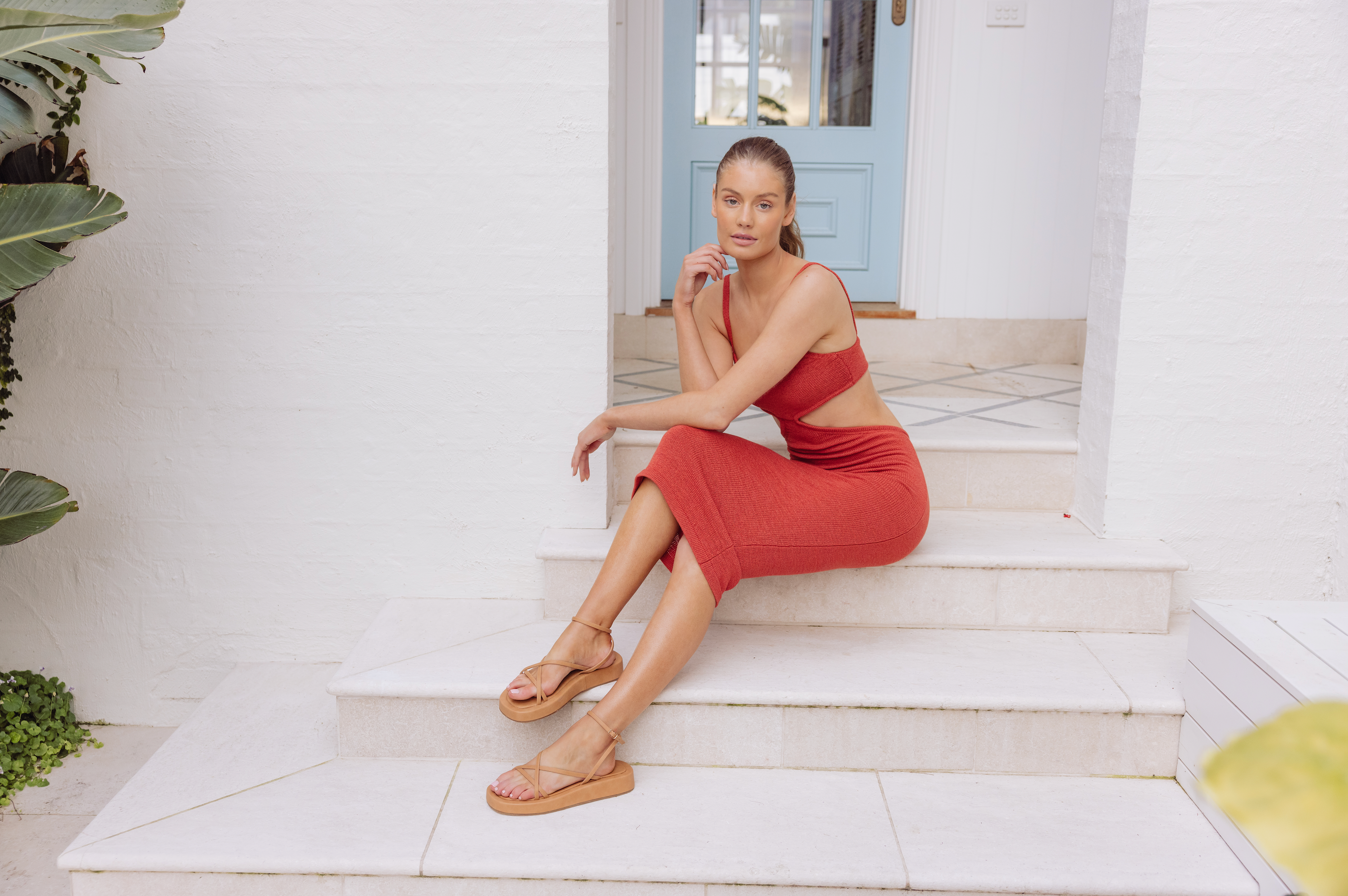 Bondi Flatform Sandals for Women - Comfortable Caramel Softee Summer Beach Slides | Perfect for Vacation, Poolside, and Casual Outfits