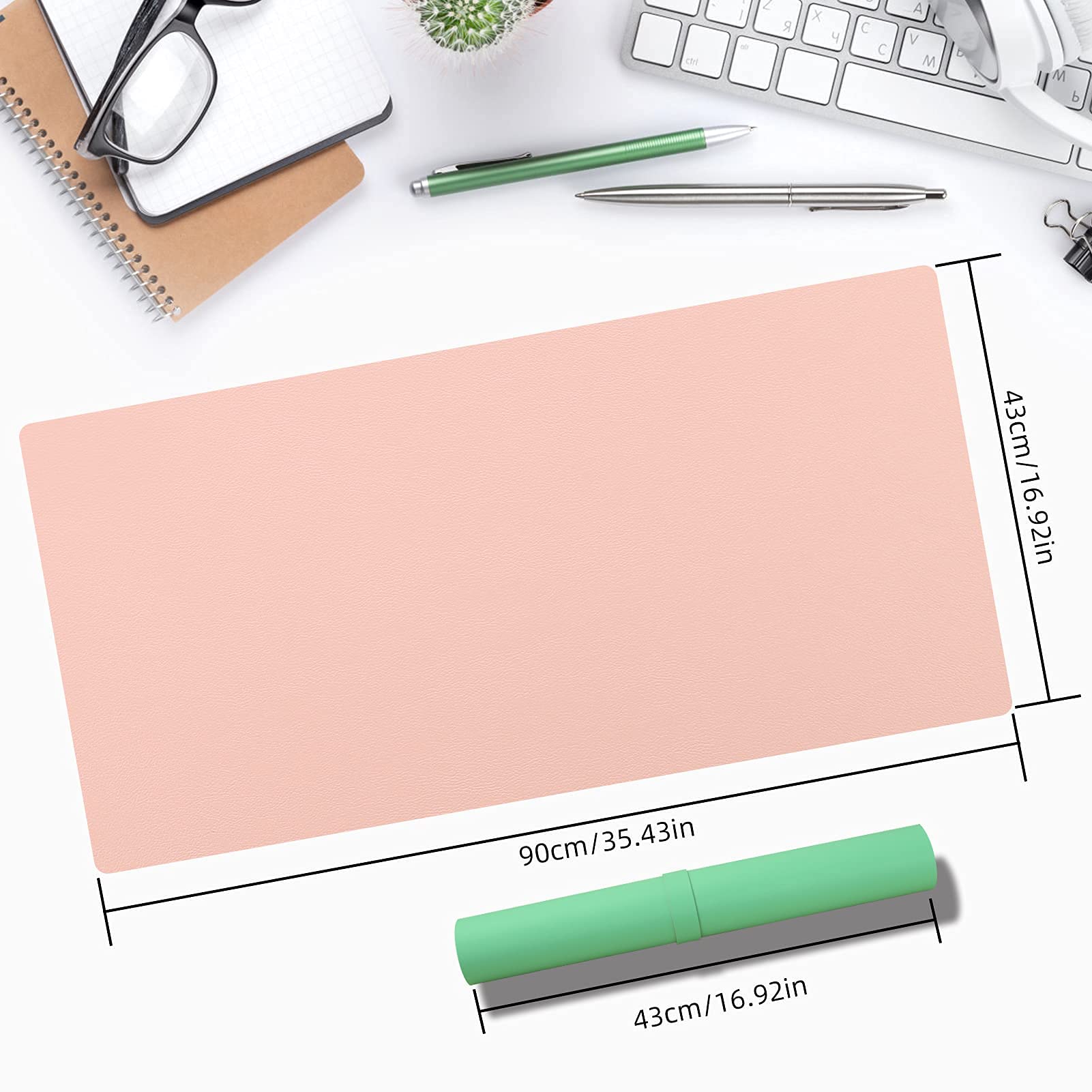 KINGFOM PU Leather Desk Pad Protector - 35.4