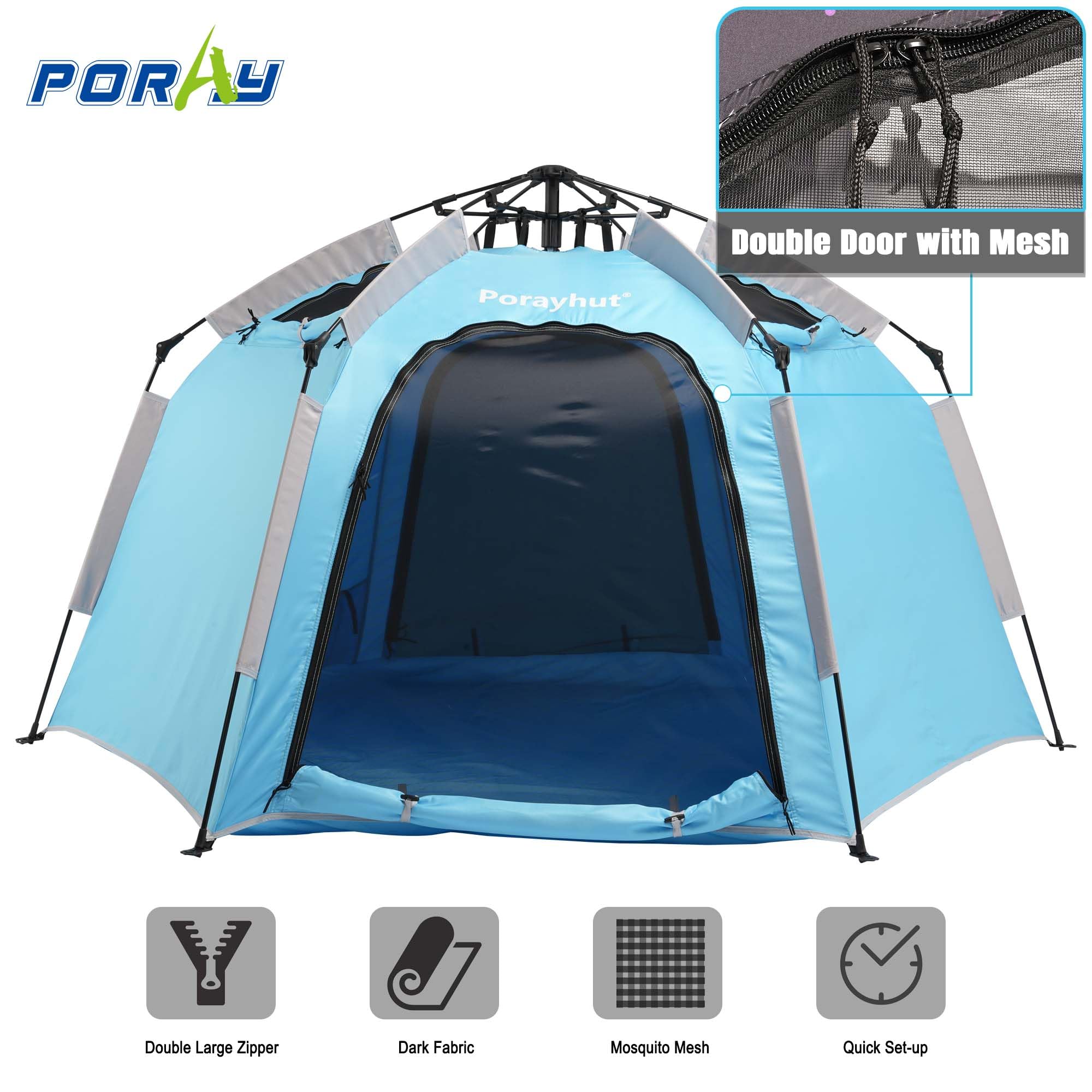 Portable Hexagon Kids Play Tent with LED Strip Lights - Indoor Children Playhouse, Easy Setup Space Tent for 4-5 Kids, Dream Tent for Nighttime Play & Birthday Gifts - Perfect for Bedroom, Nursery, Playroom, and Birthday Parties