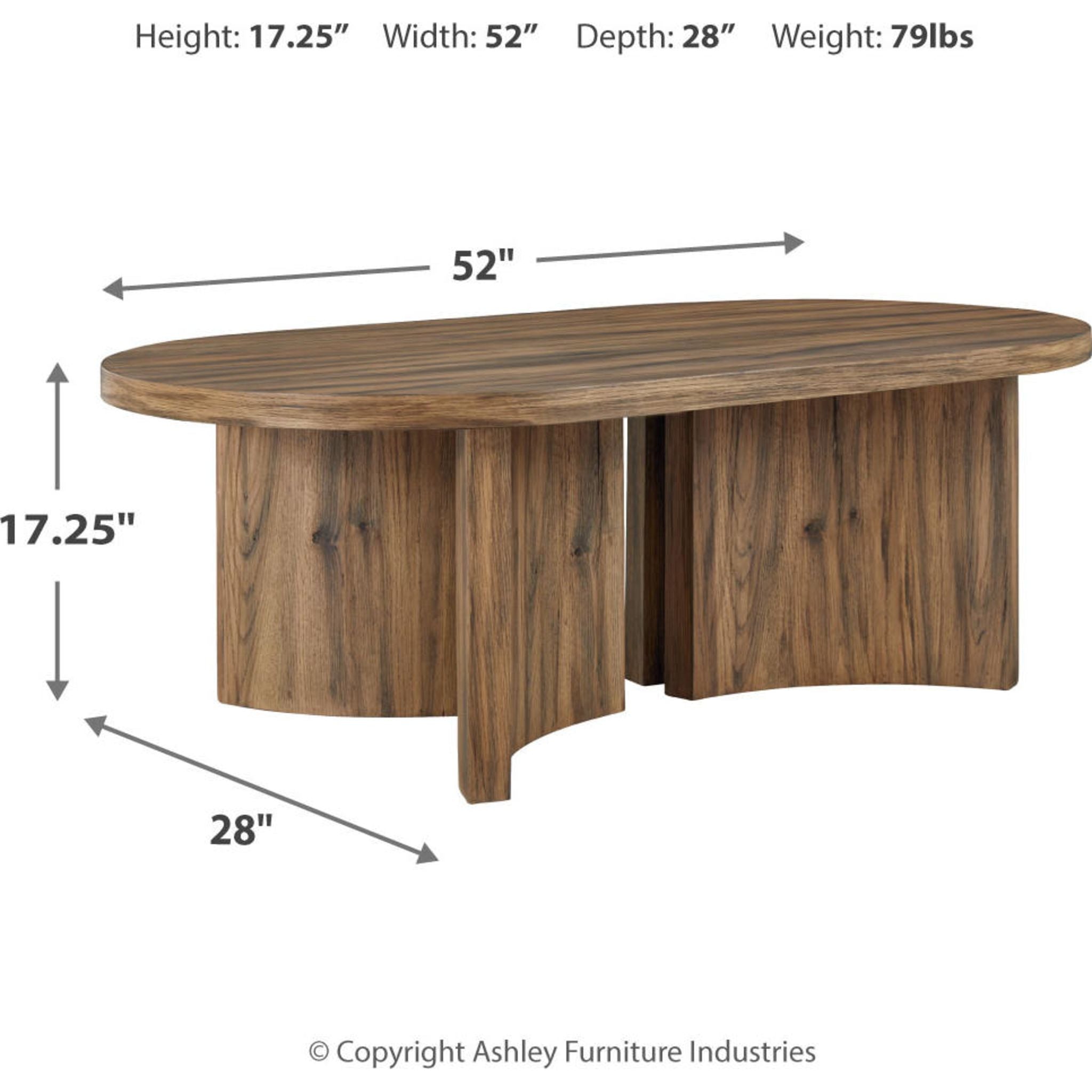 Austanny Modern Coffee Table - Warm Brown Finish, Stylish Living Room Centerpiece for Home Decor & Entertaining Guests