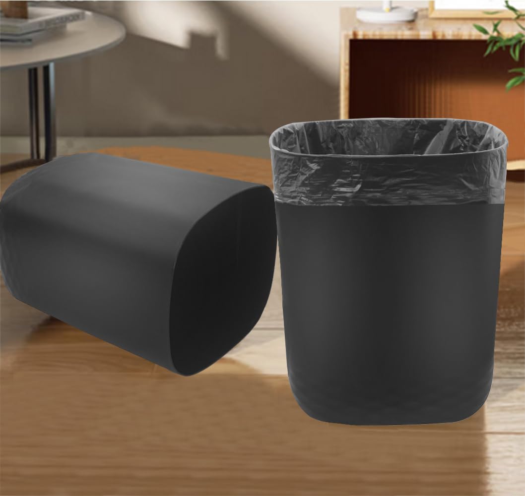2.5 Gallon Small Trash Can with 60 Count Trash Bags - Black Wastebasket for Bathroom, Bedroom, Office & Kitchen | Perfect for Home, Office & Dorm Recycling Bins