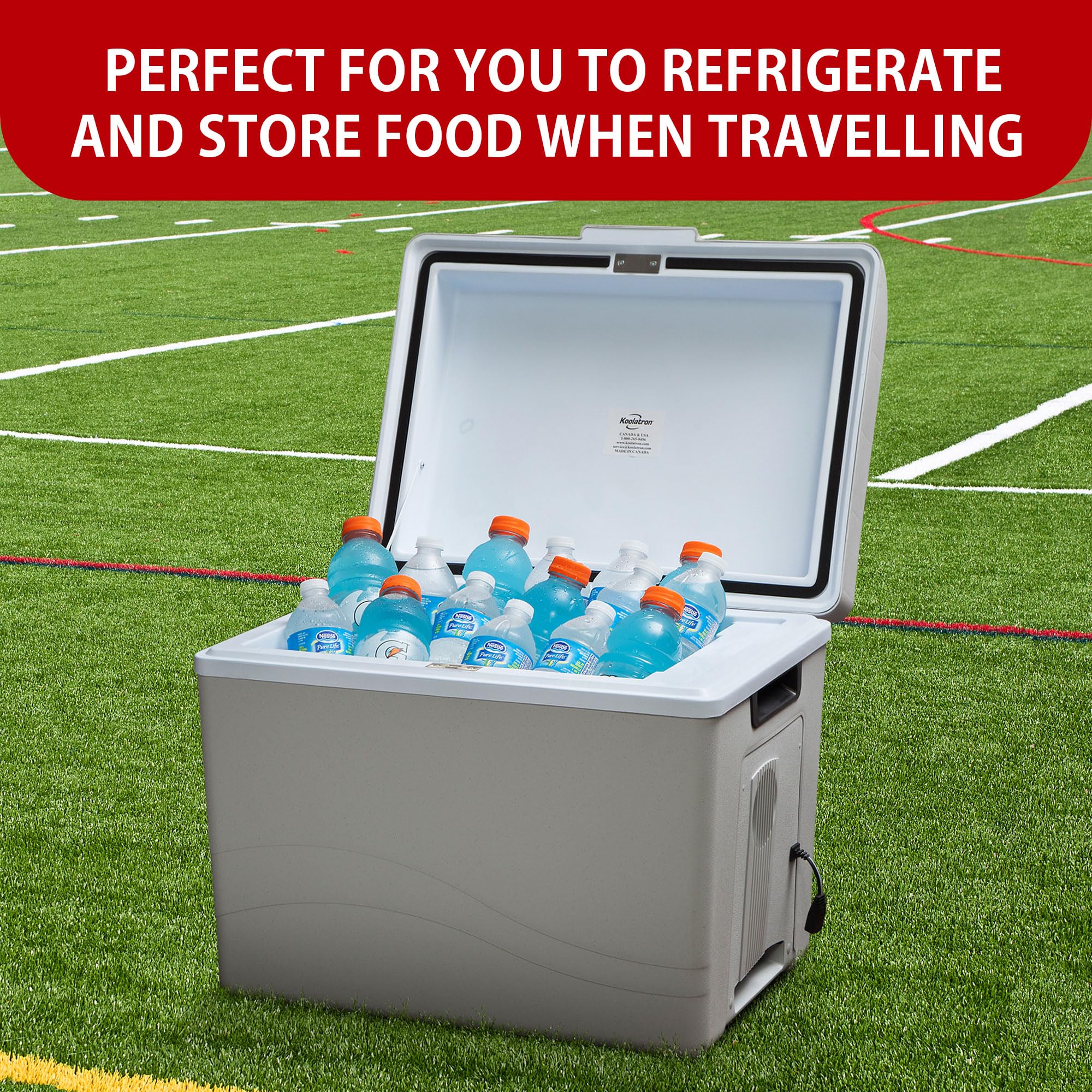 Koolatron 45 Quart Portable Electric Cooler & Warmer - 12V Car Refrigerator for Camping, Travel, Road Trips, Boats & Trucks | Insulated Hard-Sided Cooler for Food & Drinks | Perfect for Picnics, Beach Days & Outdoor Adventures