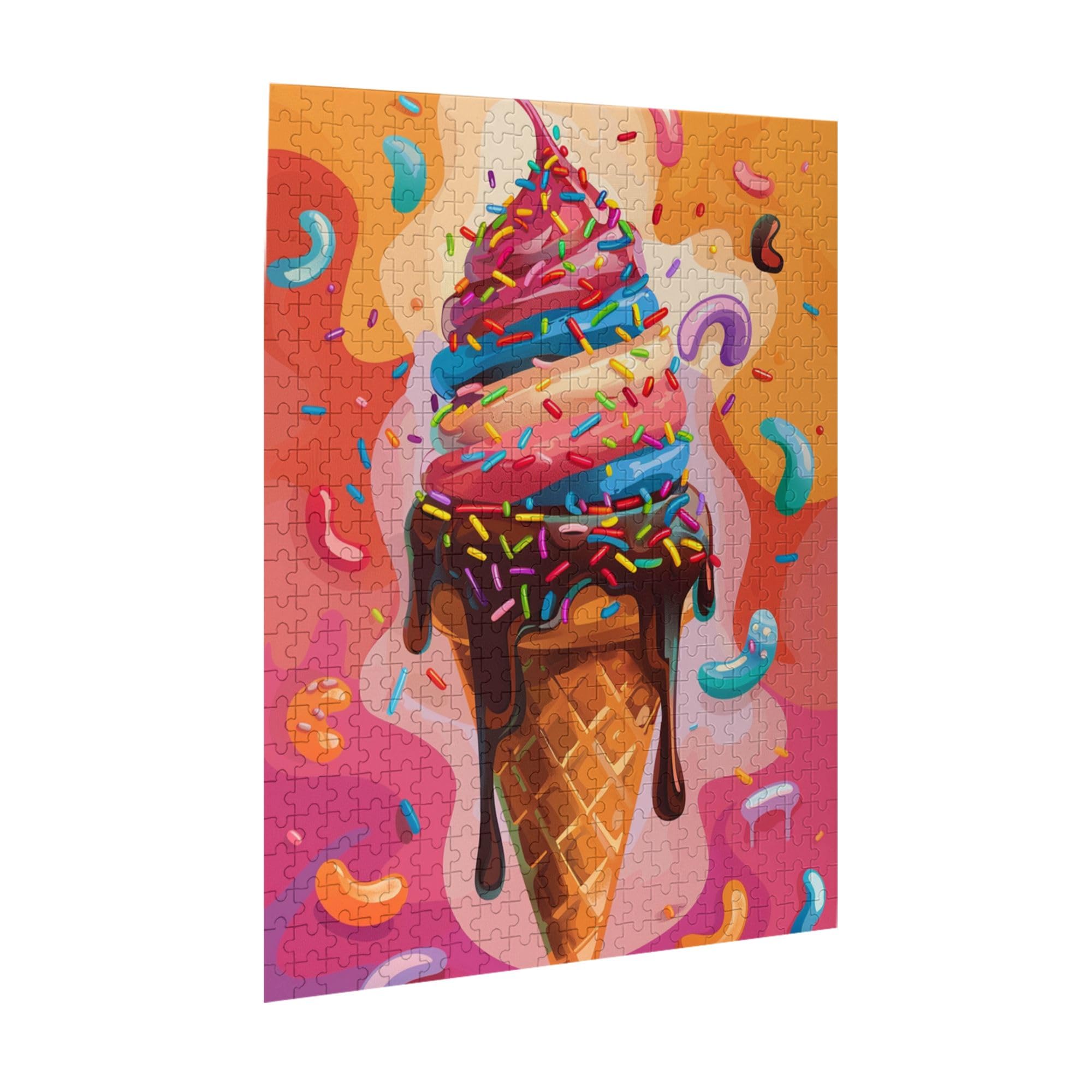 500-Piece Ice Cream Cone Wooden Puzzle for Adults - Unique Artwork, Beautiful Design - Perfect Gift for Ice Cream Lovers - Fun Home Decor & Relaxing Family Activity