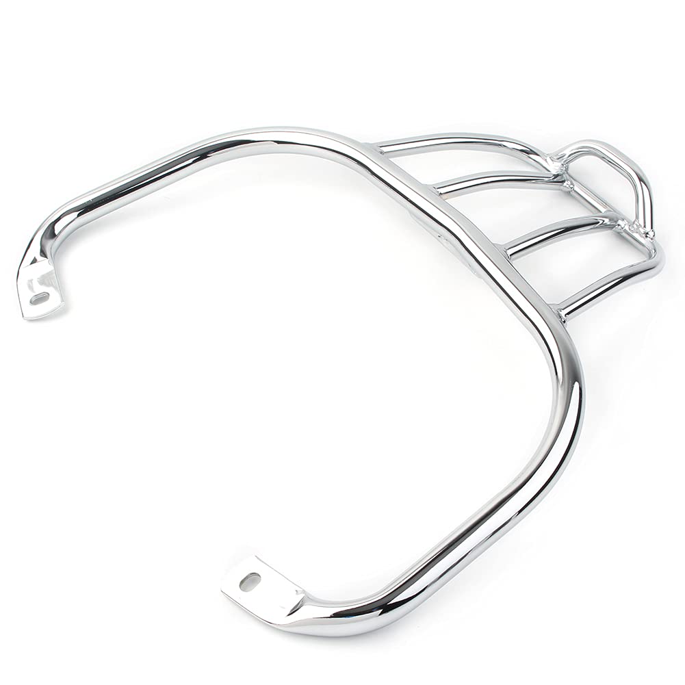 Vespa GTS300 Scooter Rear Steel Luggage Rack Bracket Assembly - Chrome Finish | Heavy-Duty Cargo Carrier for Vespa GTS 300 Motorcycle | Perfect for Commuting, Grocery Shopping & Weekend Getaways