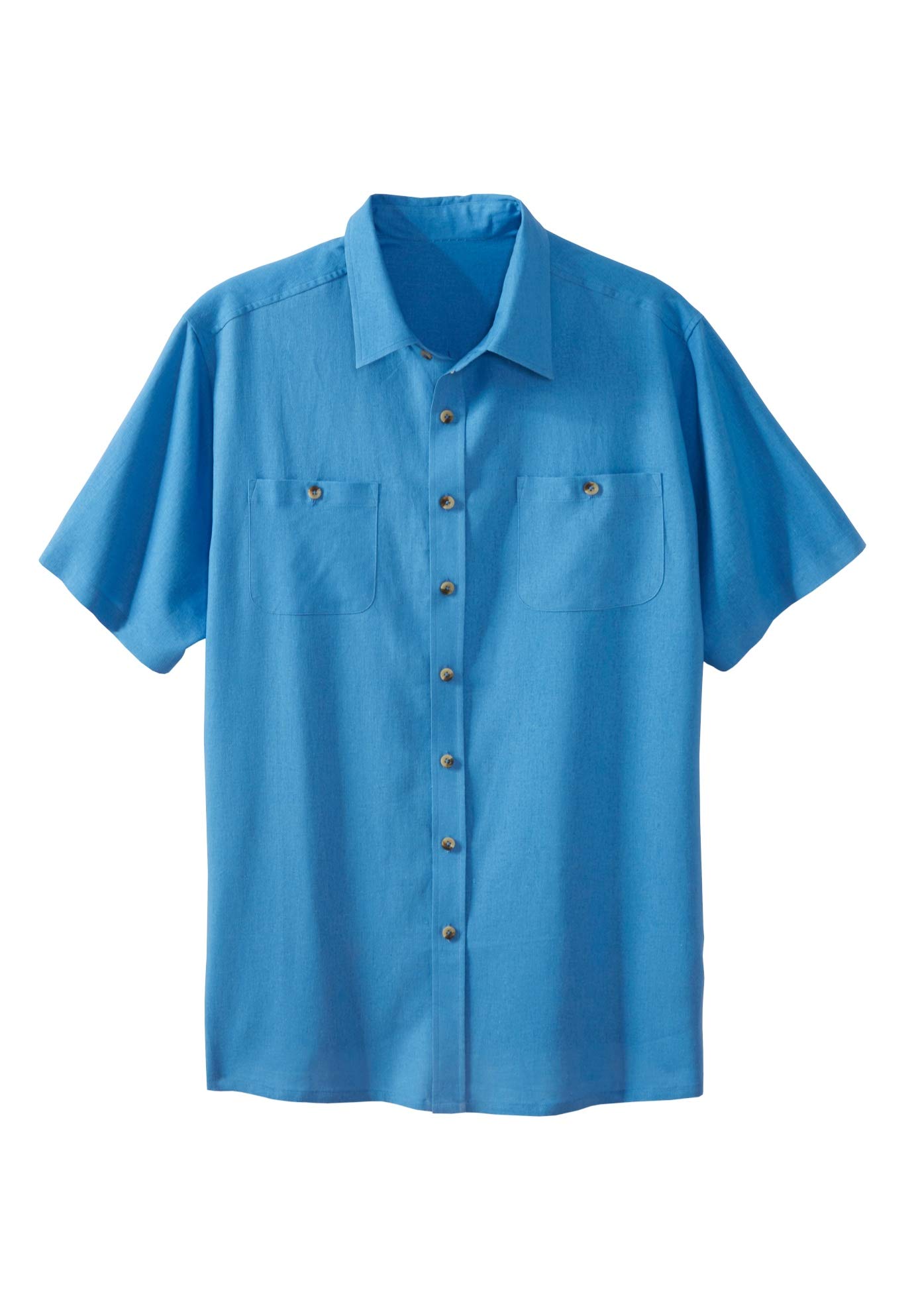 KingSize Men's Big & Tall Short-Sleeve Linen Shirt - Breathable Summer Casual Button Down for Plus Size Gentlemen - Perfect for Outdoor Events, Beach Vacations & Business Casual Wear