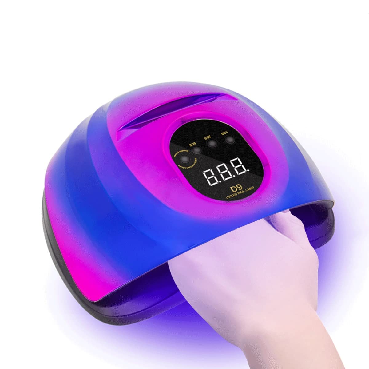 Professional 150W UV LED Nail Lamp with Dual LED Lights & Auto Sensor - Fast Drying Gel Polish Dryer for Hands & Feet, 4 Timer Settings (Purple) | Perfect for Home Manicures, Salon Nail Art & DIY Gel Nail Extensions