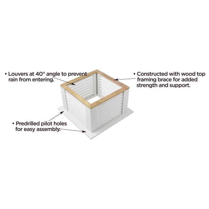 18 Square Manchester Vinyl Cupola with Avalon Finial - Weatherproof Roof Ventilation for Homes & Barns - Perfect for Attic Venting, Sheds, and Farm Buildings