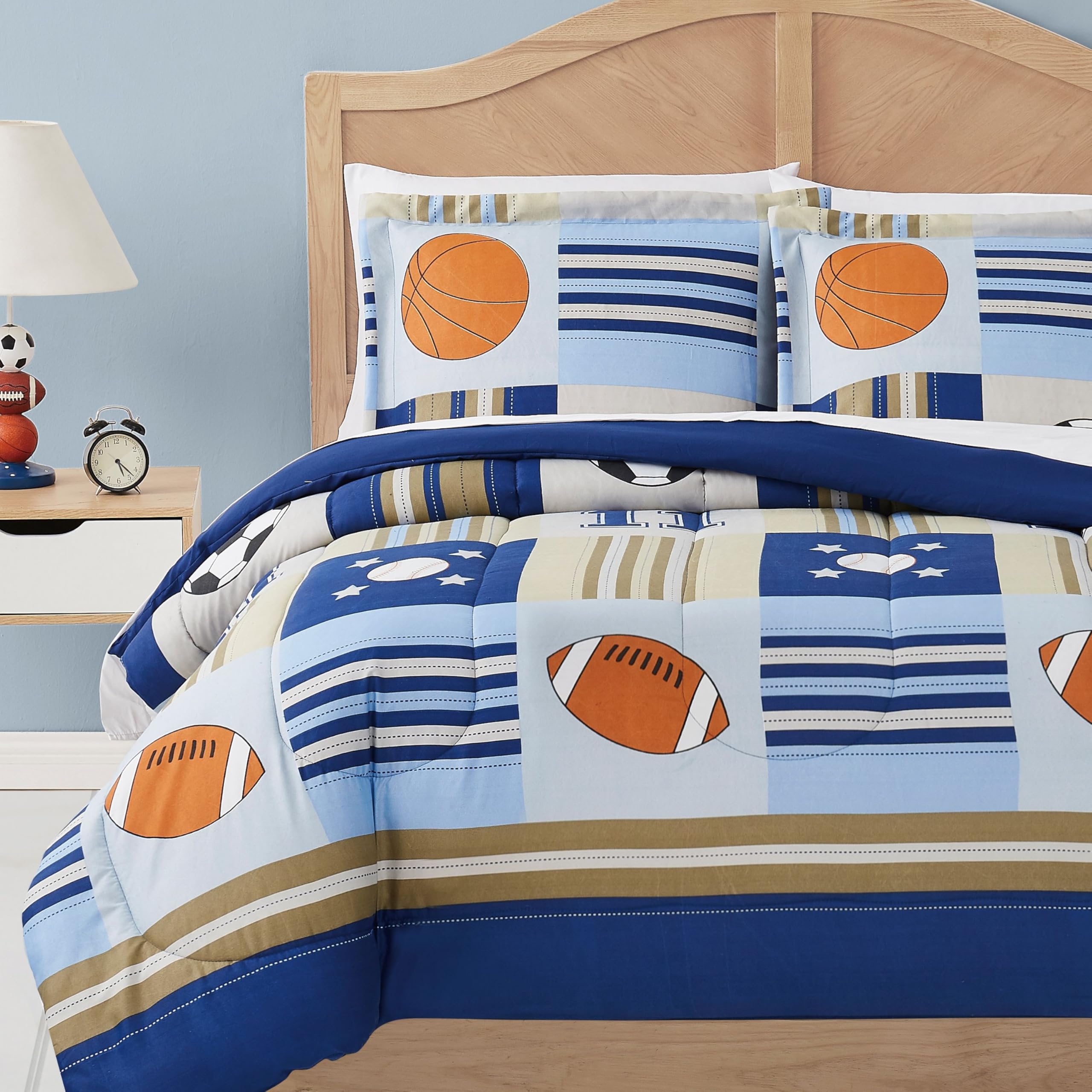 Premium Denim & Khaki Twin Comforter Set - Soft Bedding for Teens & Dorms - Perfect for College Rooms, Guest Beds & Cozy Sleep