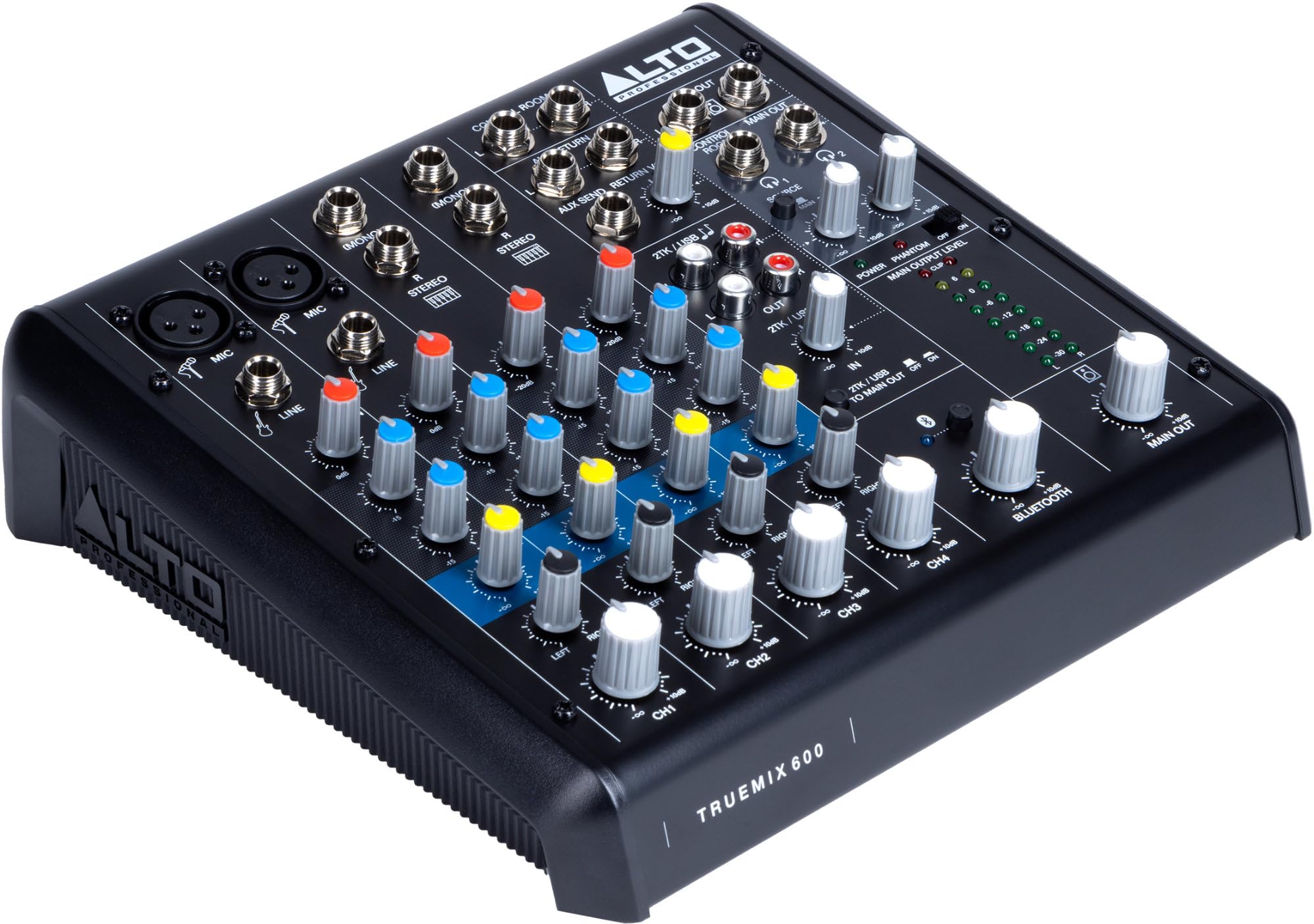Alto TrueMix 600 Professional Audio Mixer with 2 XLR Mic Inputs, USB Interface & Bluetooth - Perfect for Podcasting, Live Music, Recording Studio, DJ Setup, PC & Mac Streaming | Home Studio & Church Sound System Solution