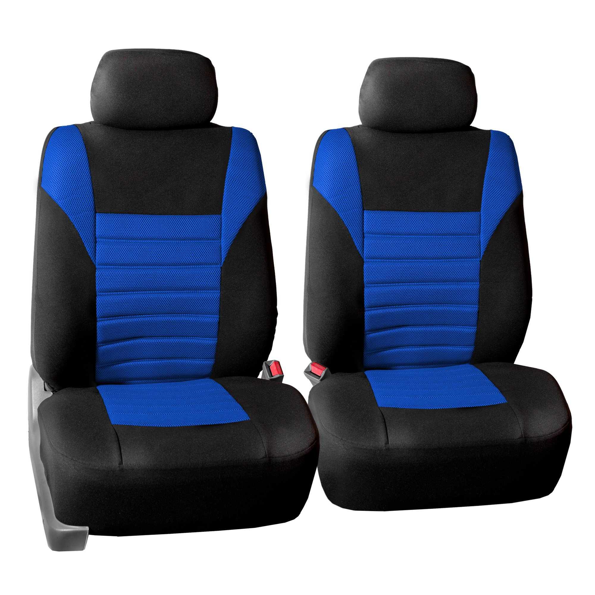 TLH 3D Air Mesh Car Seat Covers - Front, Blue & Airbag Safe for Cars, SUVs, Trucks - Stay Cool Driving