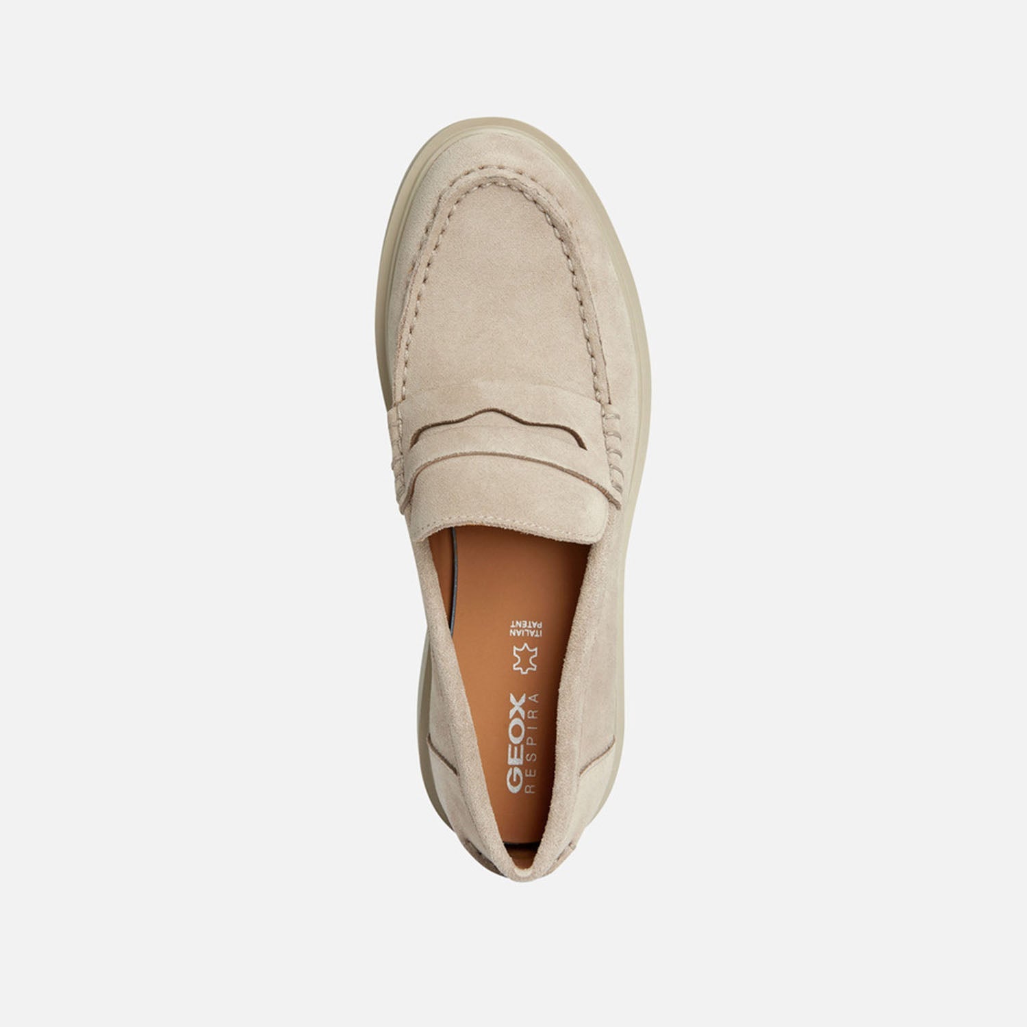Geox Women's Spherica EC1 Sand Leather Loafers - Comfortable Slip-On Shoes for Work, Office & Casual Wear