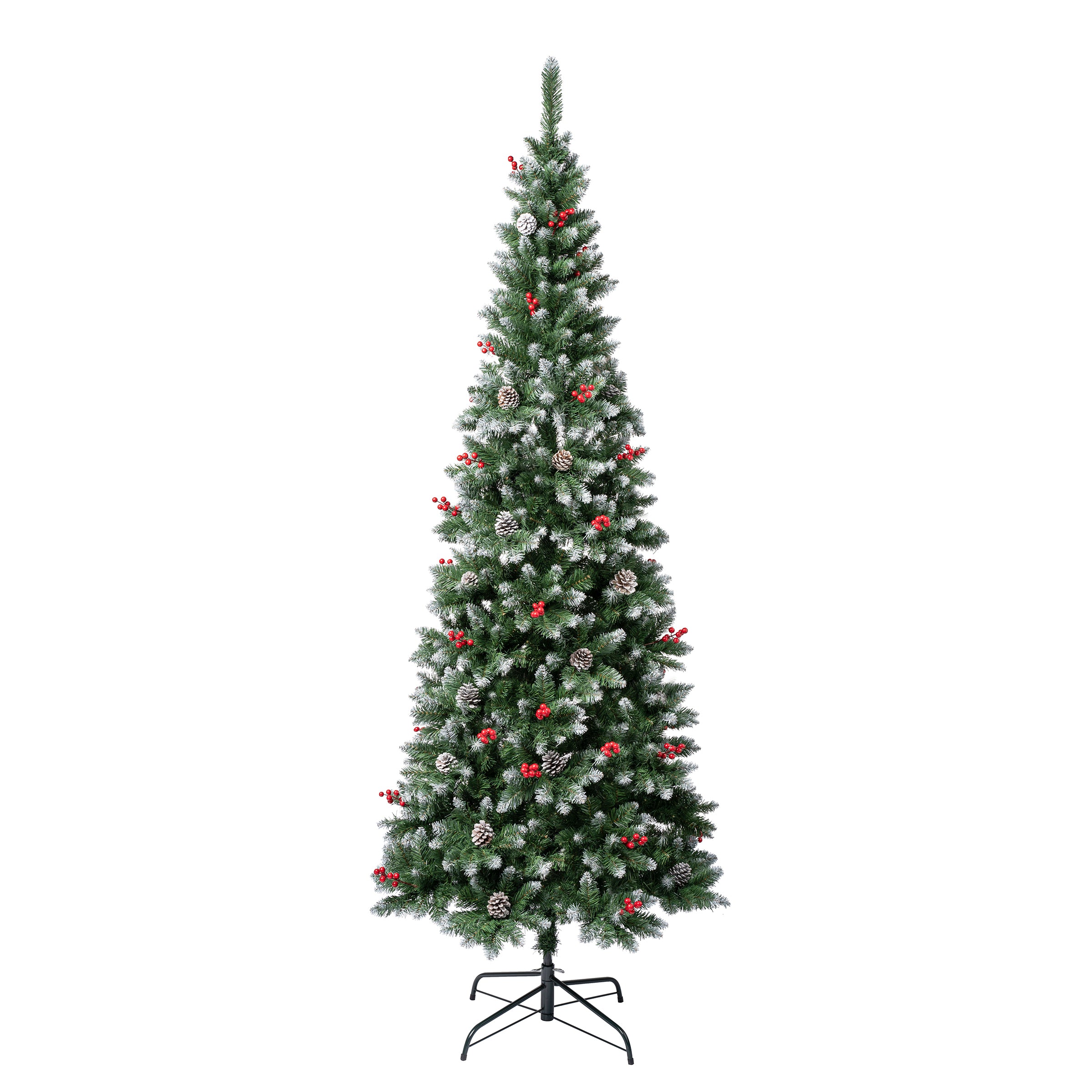 7.5 ft. Cullen Slim Artificial Christmas Tree - Premium PVC Branches for Holiday Decor - Perfect for Living Room, Office, and Party Decorations
