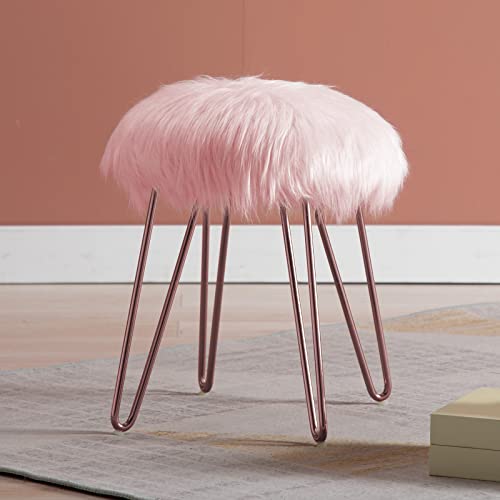 Pink Faux Fur/Rose Gold Base
