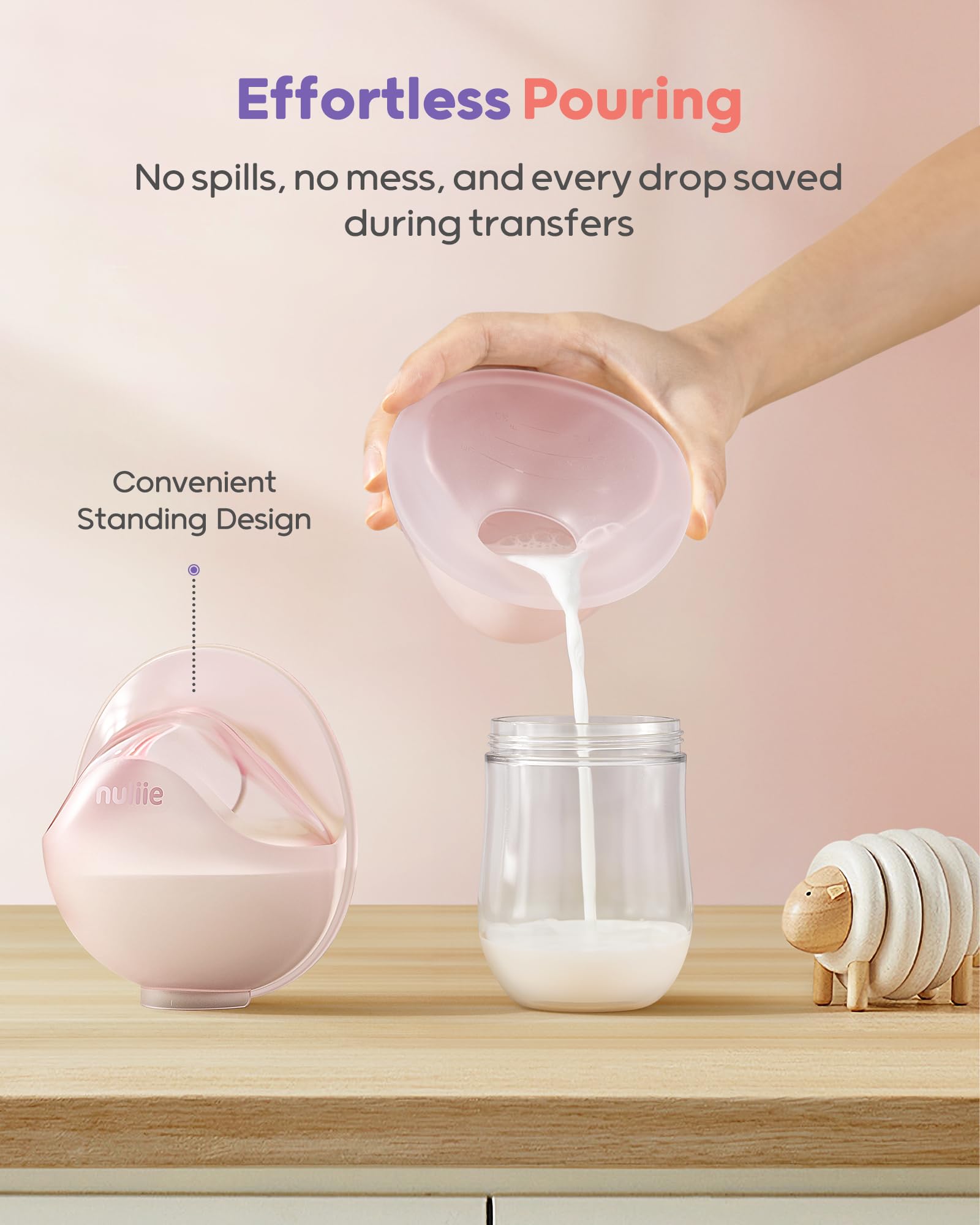Nuliie 2 Pack Silicone Breast Milk Collectors - 3oz/90ml Leak-Proof Milk Catcher for Breastfeeding Moms, BPA-Free Soft Breast Shells, Wearable Manual Breast Pump for Newborns - Perfect for Nursing, Travel & On-the-Go Use