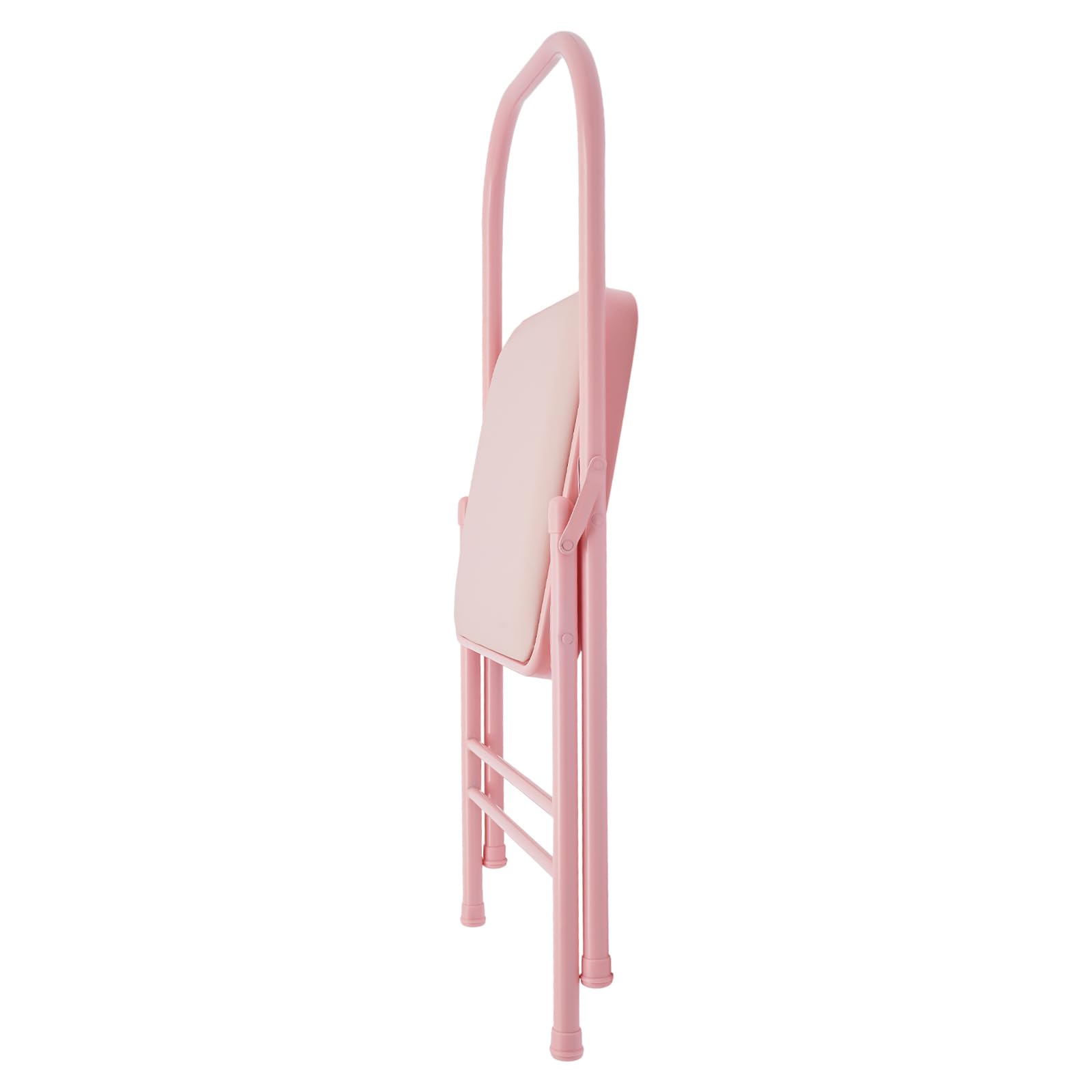 Foldable Yoga Chair with Lumbar Support - Pink Exercise Stretching Chair for Balance Training, Handstand Practice, Flexibility & Strength Workouts - Ideal for Yoga Studios, Home Gym & Back Pain Relief