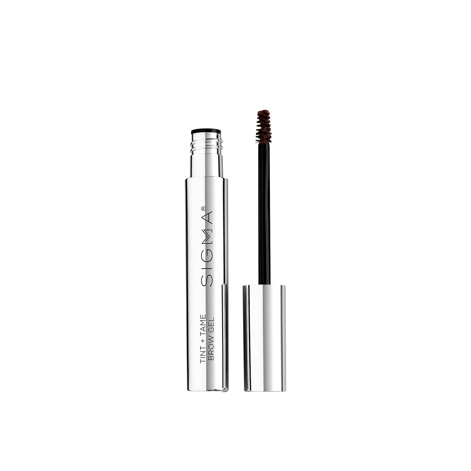 Sigma Beauty Tint + Tame Dark Brow Gel - Professional Waterproof Eyebrow Tint & Shaping Gel for Filling, Grooming & Defining Brows - Natural Feathery Look - Dark Brown for Dark Hair - Perfect for Everyday Makeup & Professional Brow Styling